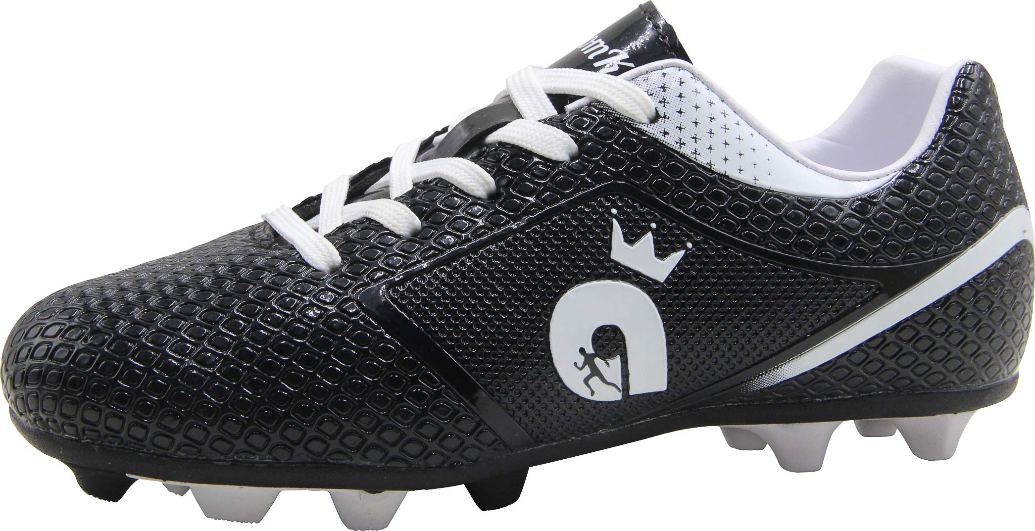 BomKinta Kid's FG Soccer Shoes Athletic Outdoor Soccer Cleats Black Size 6 M US Big Kid