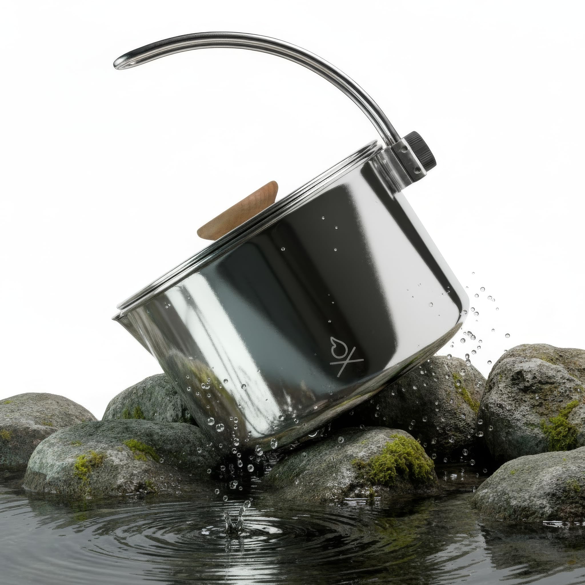 Kessel Camp Kettle – 37 fl oz (1.1L) Camping Pot with Locking Lid, Hanger & Canvas Bag – Bushcraft Coffee & Tea Kettle, Outdoor Cooking Camping Essentials