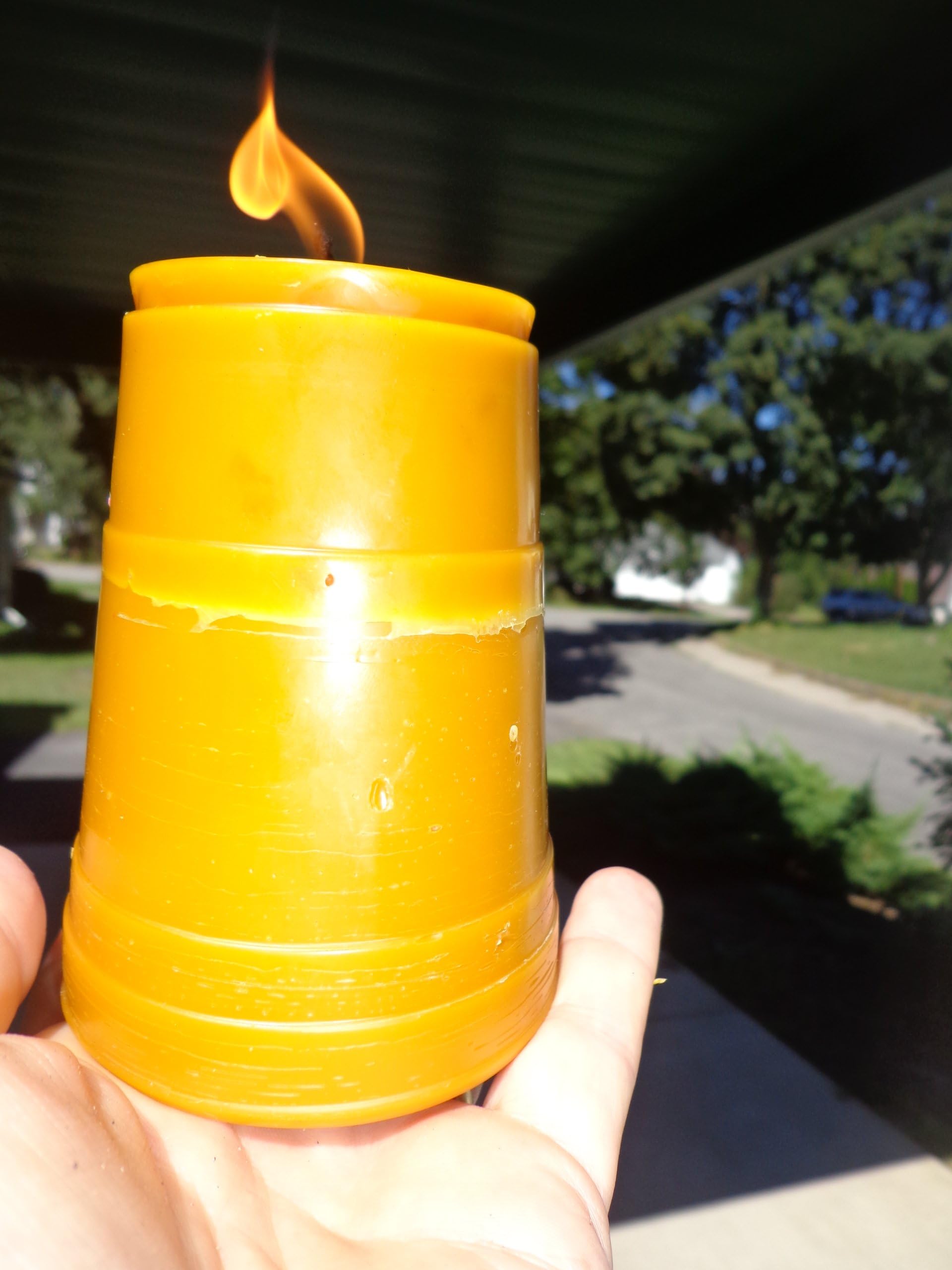 Hansi Organics 'Burn At Both Ends' 25 Hour Beeswax Candle 16oz 4.5"x3.5" Jumbo Candle