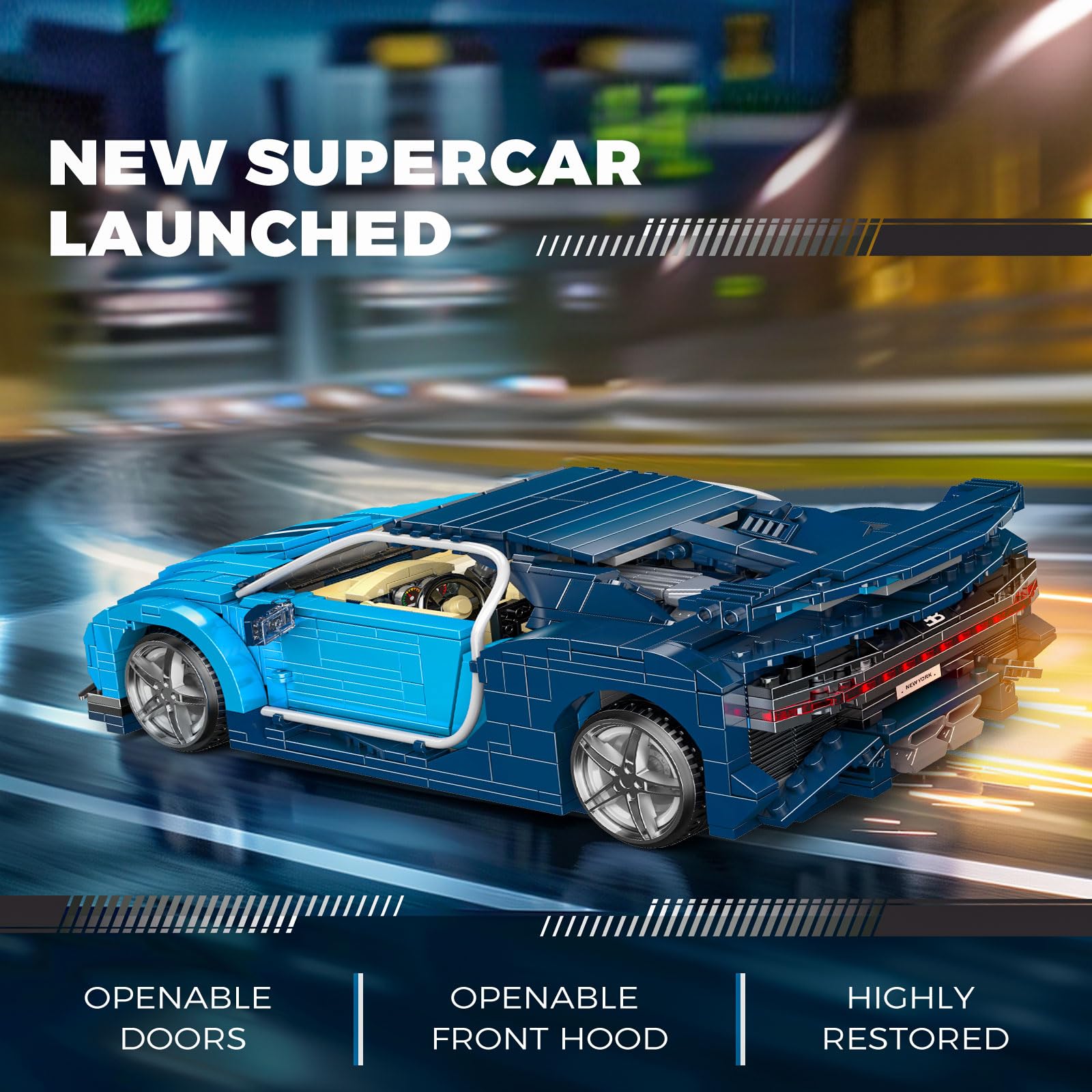 Mould King 10111 - Kit auto Hypersport per gli appassionati di costruzione Supercar (1222 pezzi)