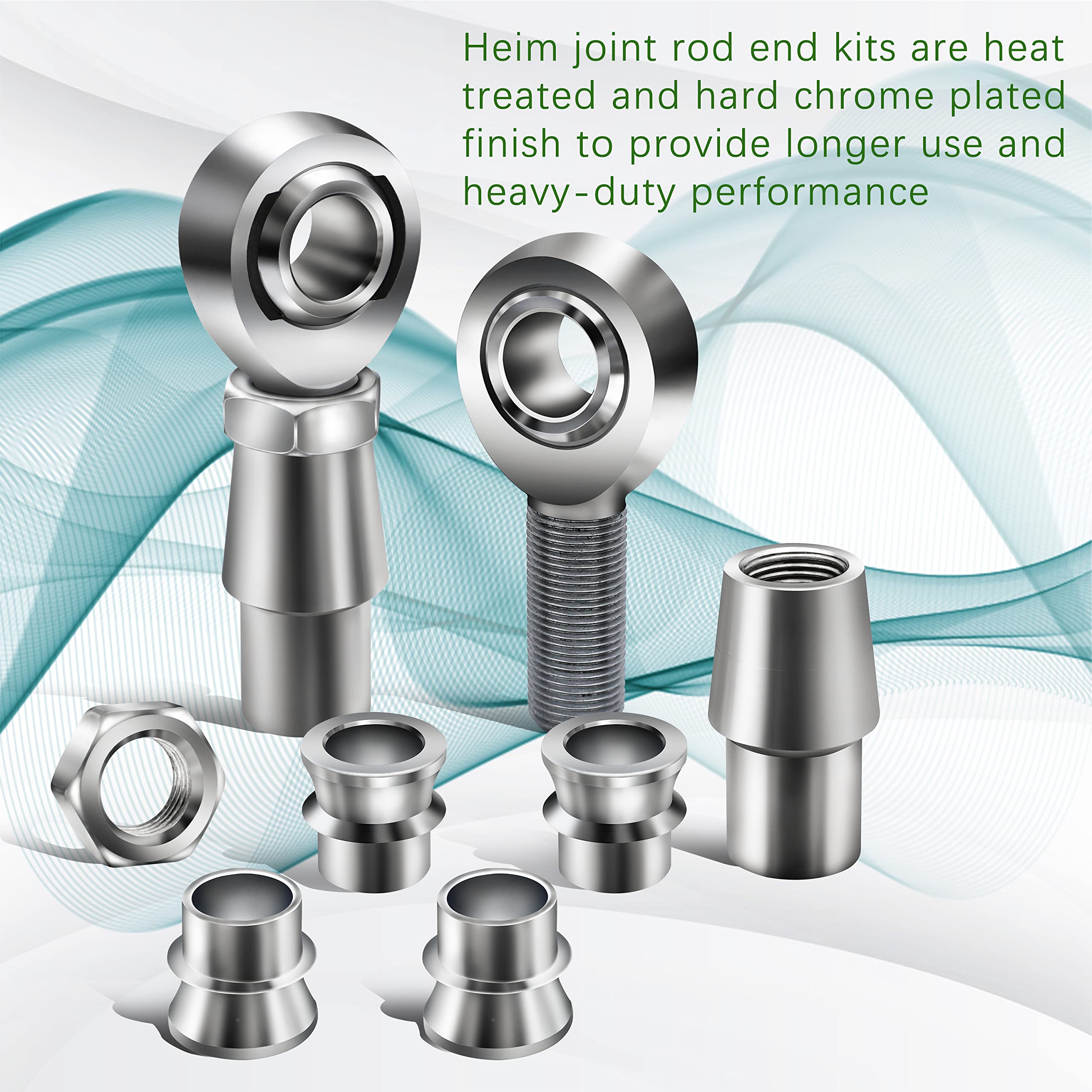 Hym Joint 3/4" Rod End Heim Joint Kit - Left & Right Hand Thread, Chromoly Steel, For Suspension Control Arms 3/4 Heim Joint Kit - Foto 3