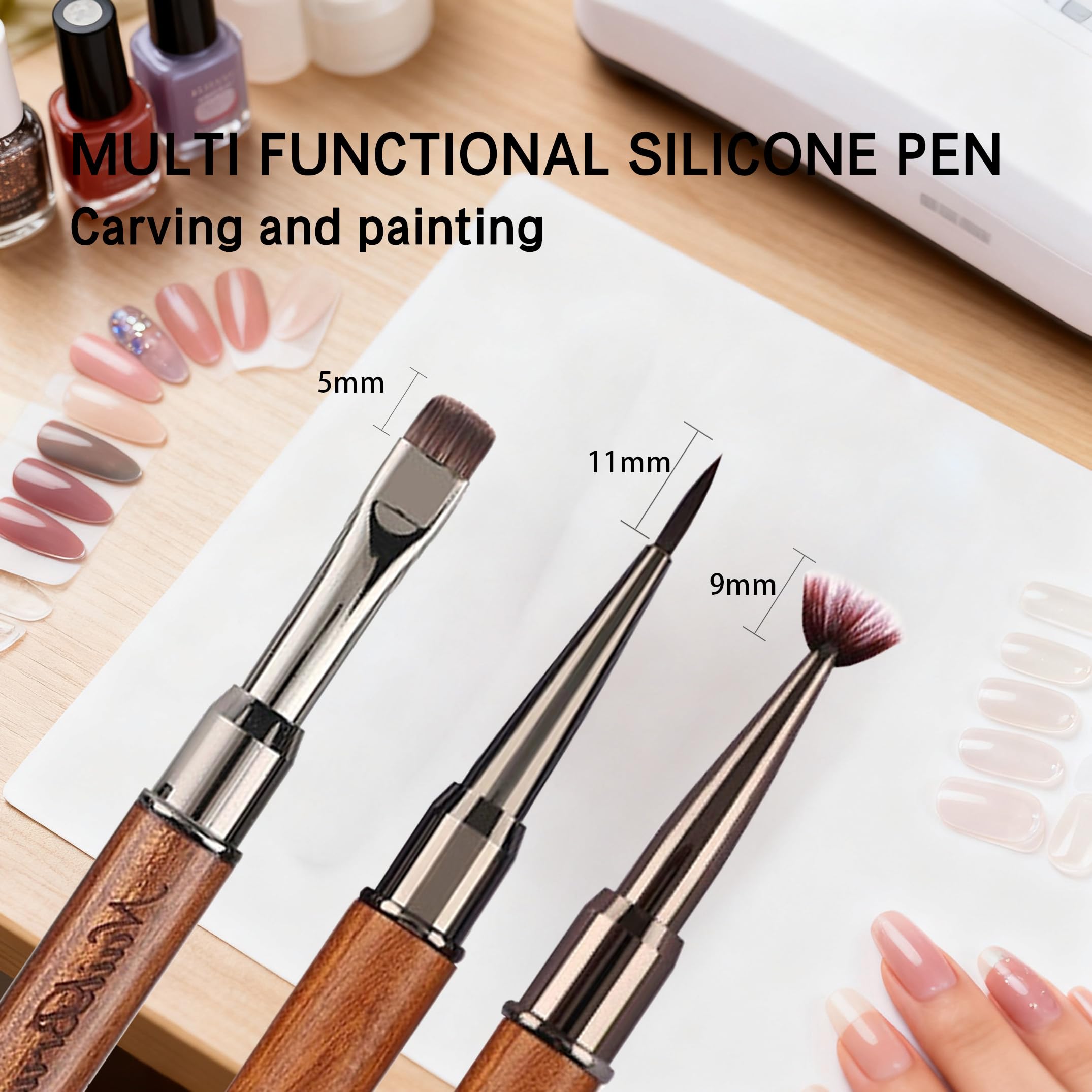 2 Pcs Nail Dotting Tools Double-Head Multi-function Nail Art Brushes Drawing Pen for Na-il Design Striping Na-il Art — view 4