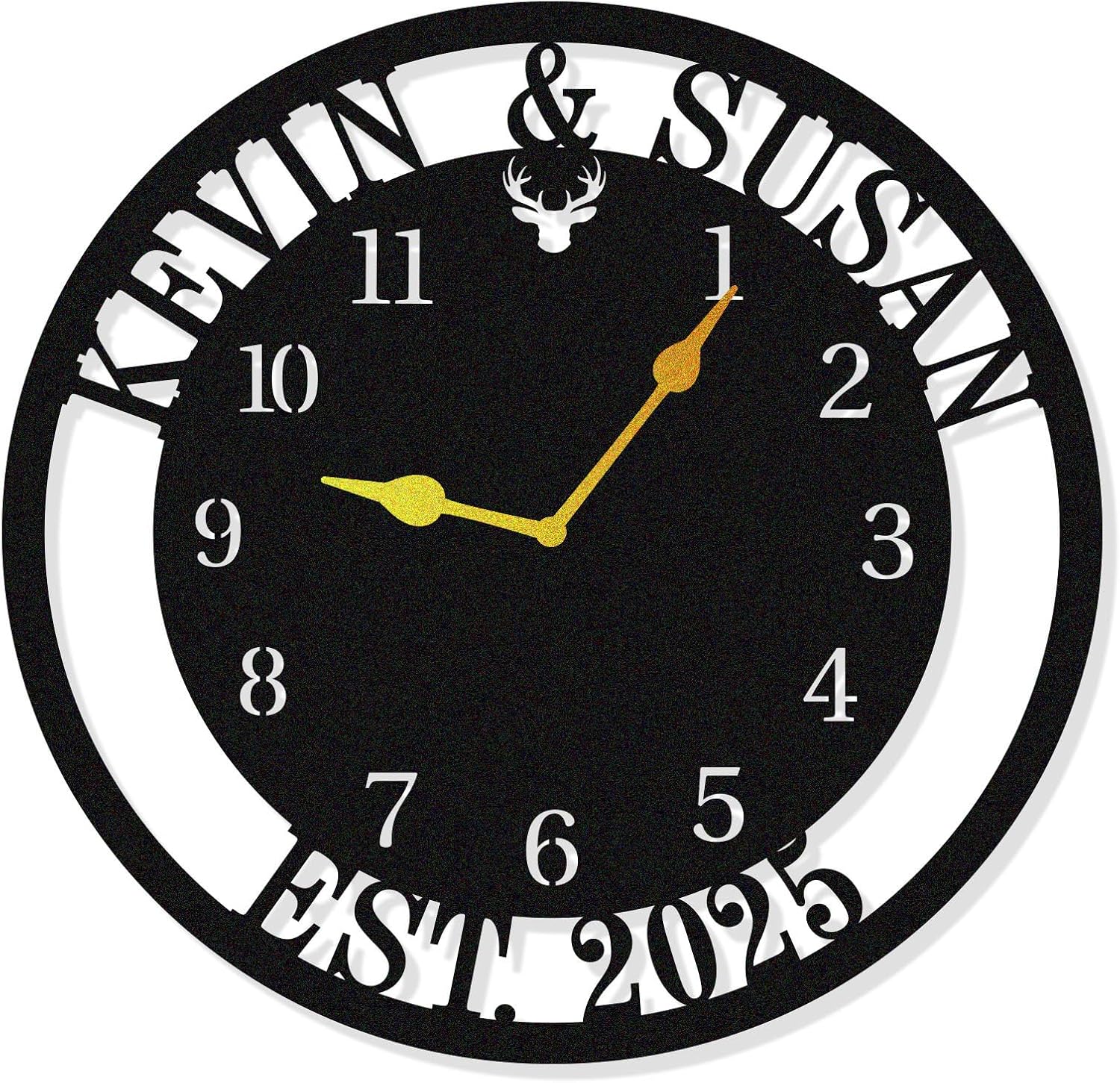 Custom Metal Clock,Personalized Family Name Clock, Custom Metal Sign, Personalized Gift, Living Room Decoration，Housewarming Gift for New House