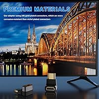 Vista 5 de PANPEO Adaptador HDMI de Ángulo Recto 8K@60Hz, Adaptador HDMI de 90 Grados y 270 Grados (Paquete de 2)