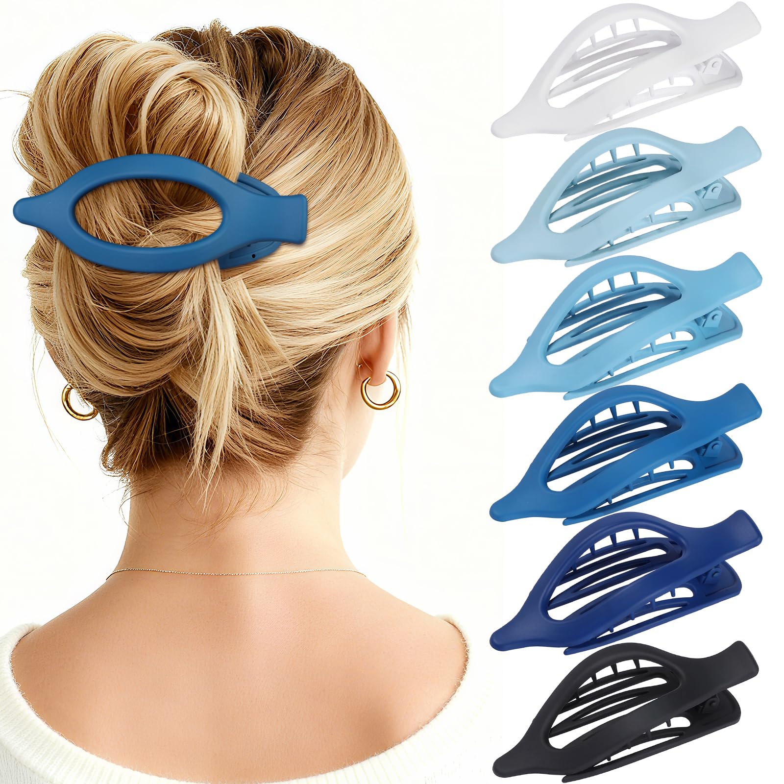 Flat Hair Clips for Women - 6 Pack -13