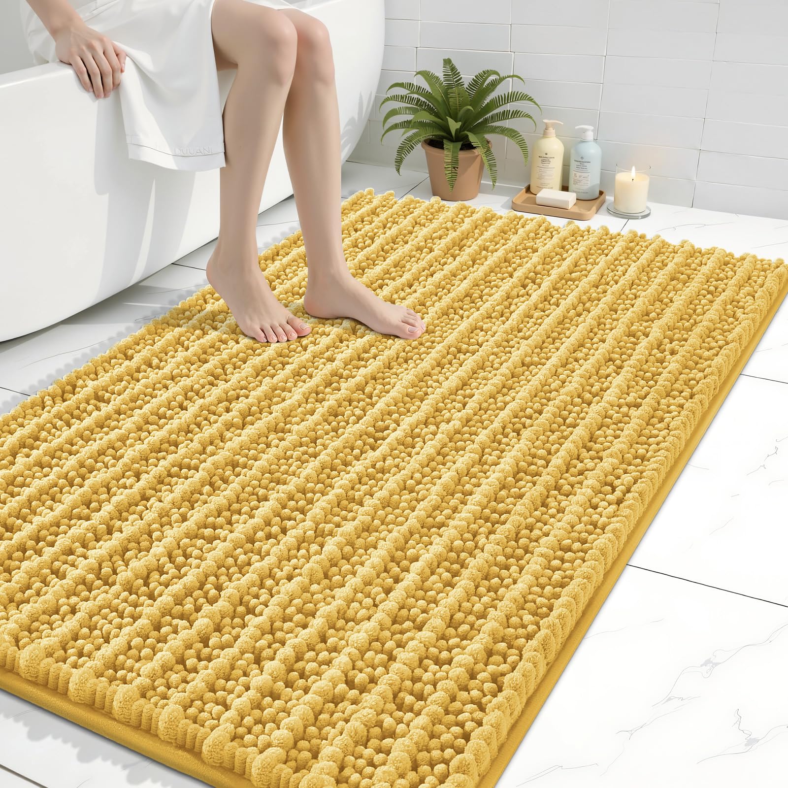 Arotive Bathroom Rugs Mat 40x32, Soft Absorbent Chenille Shaggy Bath Mat
