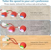 Vista 3 de Paquete de 2 juguetes interactivos para gatos de interior, juguete interactivo para gatos con cola de malla elástica, juguetes automáticos