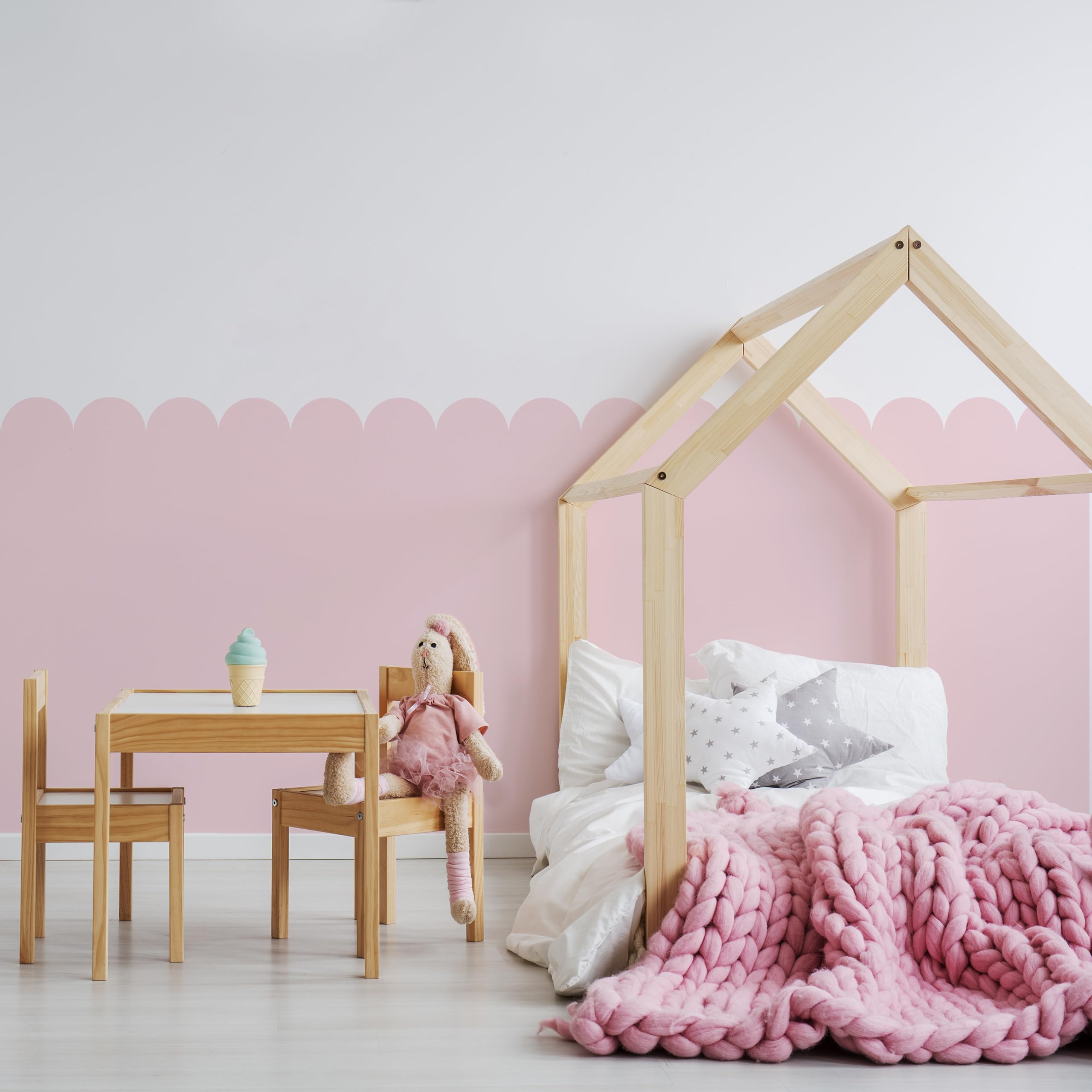 Muralo - Wandtatto für Kinderzimmer für Mädchen und Jugend - Wandsticker, Wandaufkleber Bögen Tapete für Kindergärten, Schulaula, Schule, Boho Stil - Br.120cm x Hö.120cm - Rose
