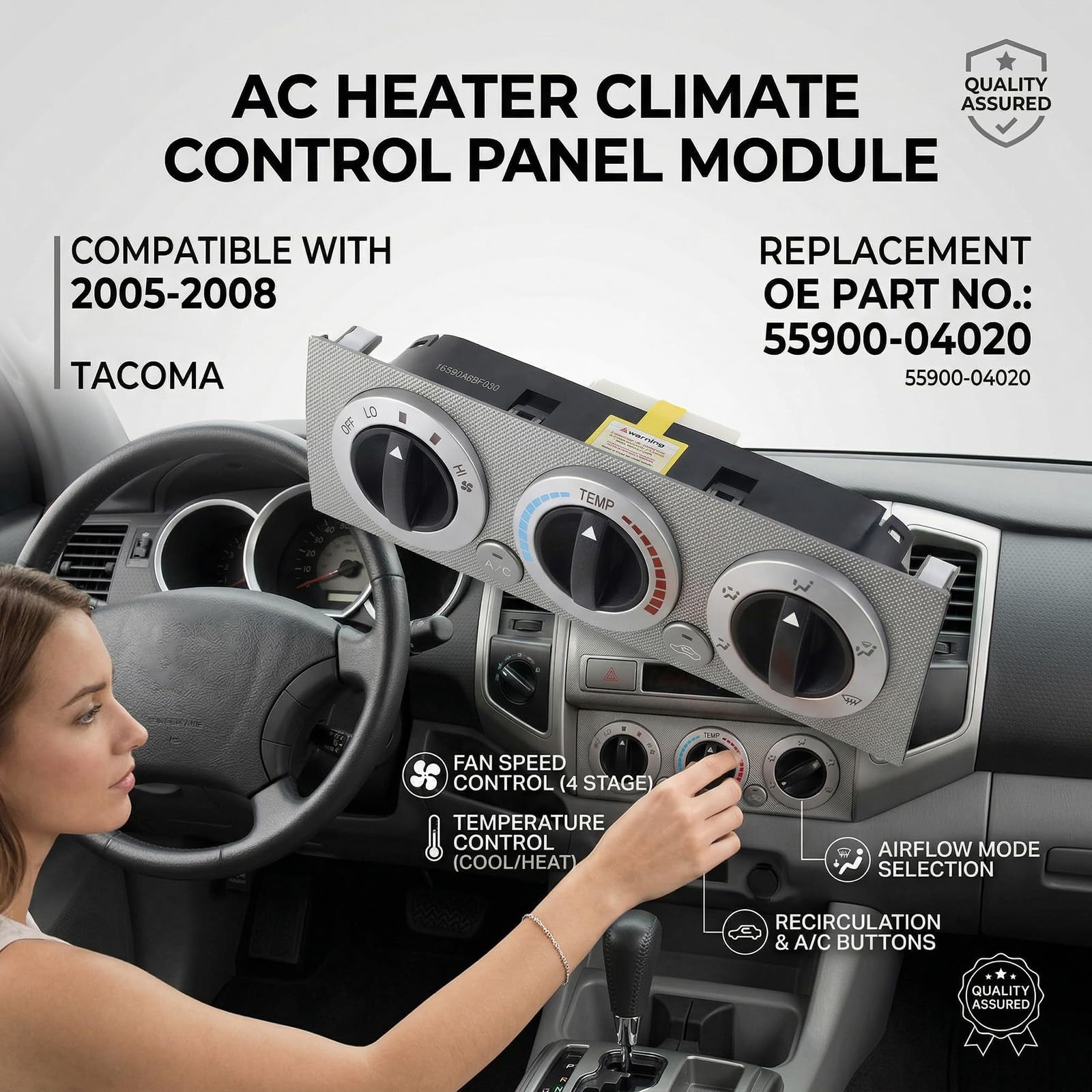 Interfaces de control de clima automotriz 55900-04020 Regulador de temperatura adecuado para panel de acondicionamiento de vehículos 2005-2008