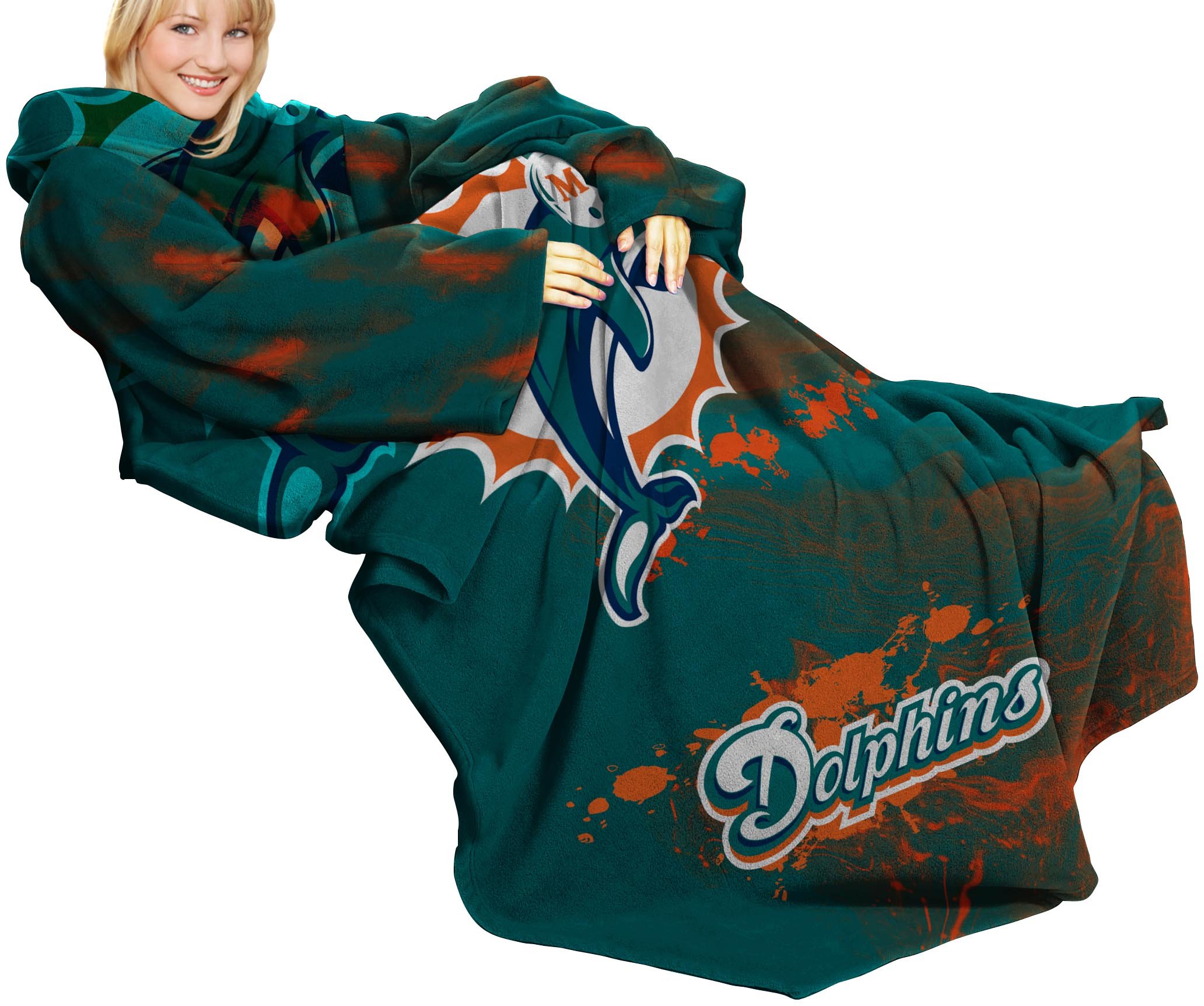 NFL Miami Dolphins Comfy Throw, Blanket with Sleeves, Smoke Design :  Amazon.in: Home u0026 Kitchen