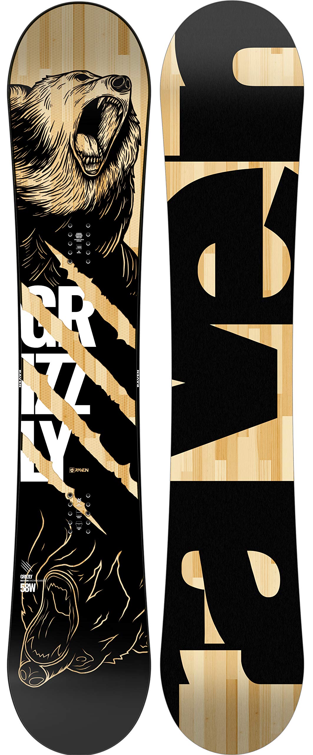 RAVEN Set da Snowboard: Snowboard Grizzly + Attacchi s230