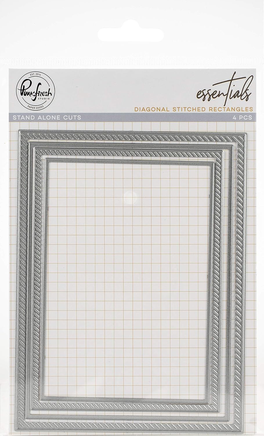 Pinkfresh Studio Essentials Die Set-Diagonal Stitched Rectangles
