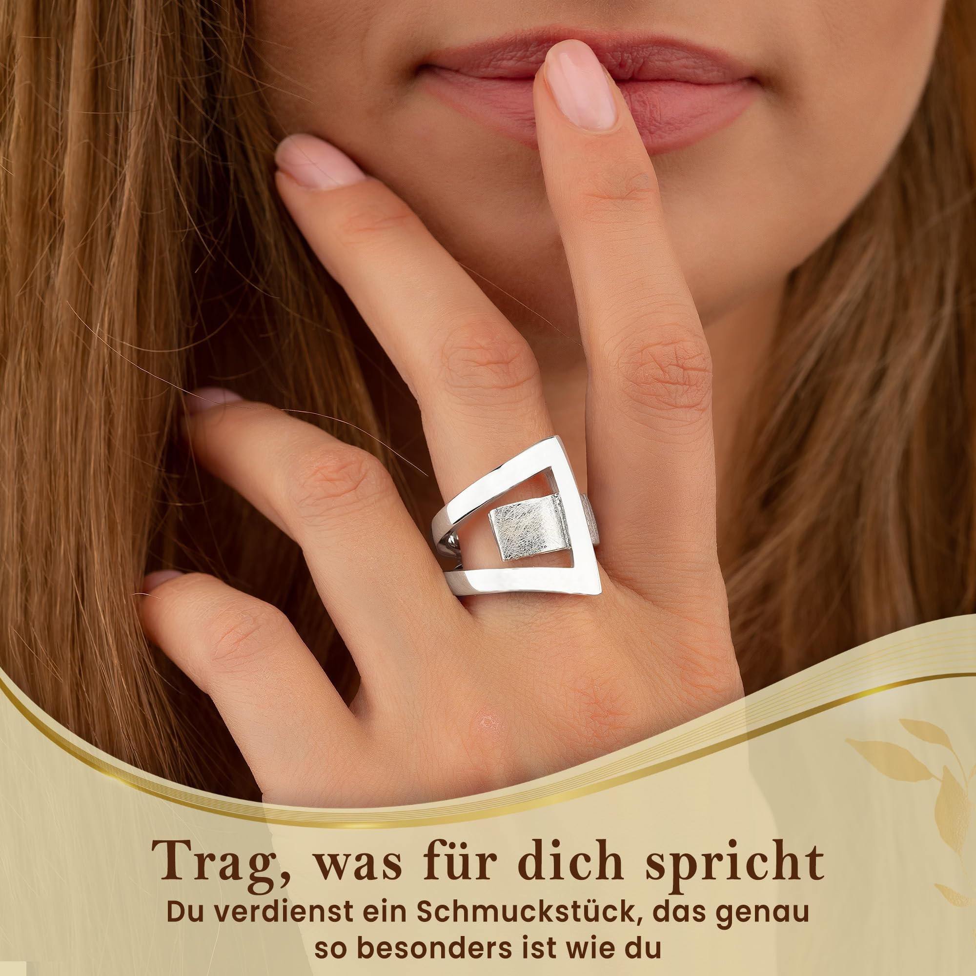 CASSINI Design Ring aus 925er Sterling Silber, gebürstet und poliert, massiv, breit, Damen Ring 3RAX