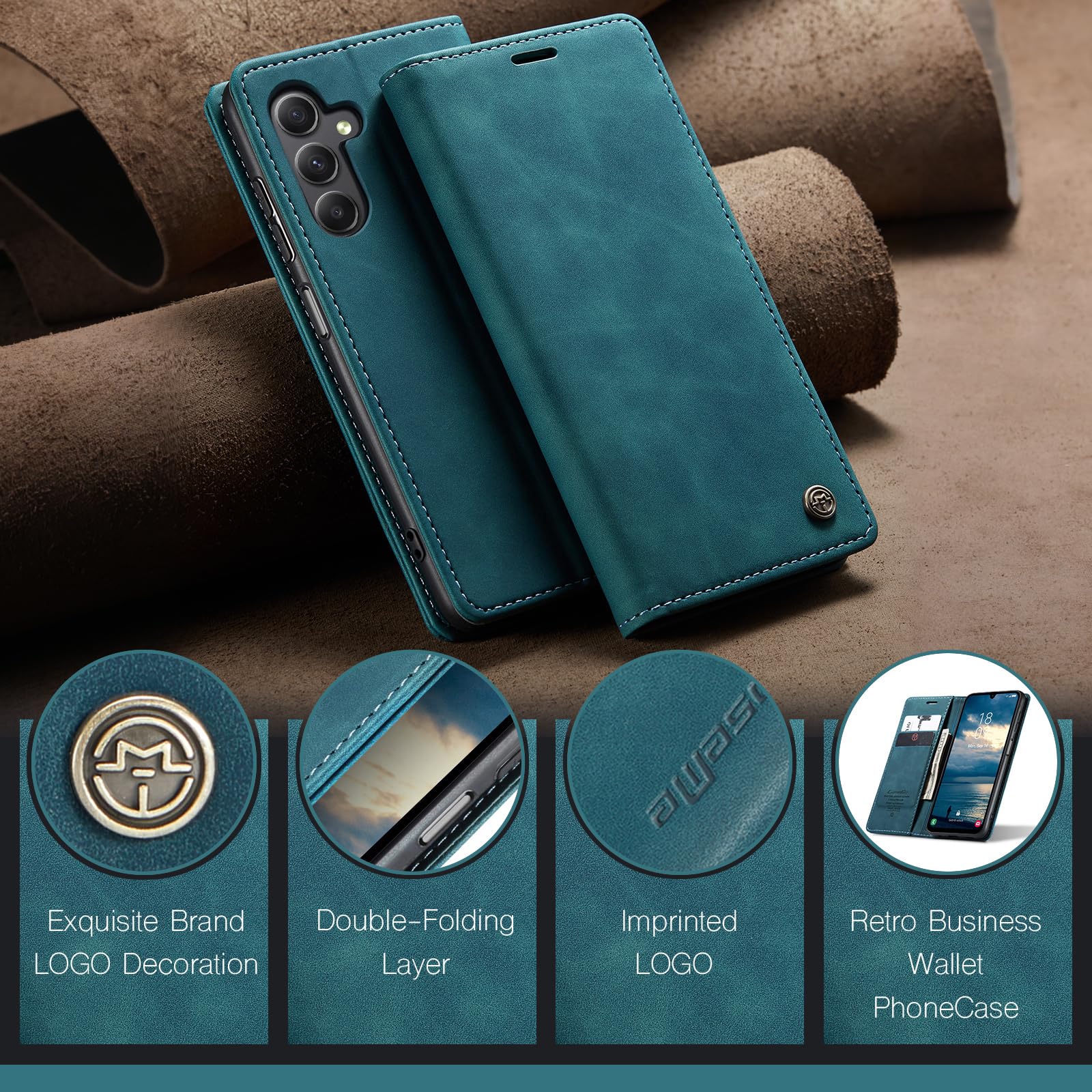 EASSGU Custodia Portafoglio In Pelle PU Per Nubia Air 6.78” – Flip Cover Con 3 Slot Carte, Portamonete, Chiusura Magnetica E Funzione Stand