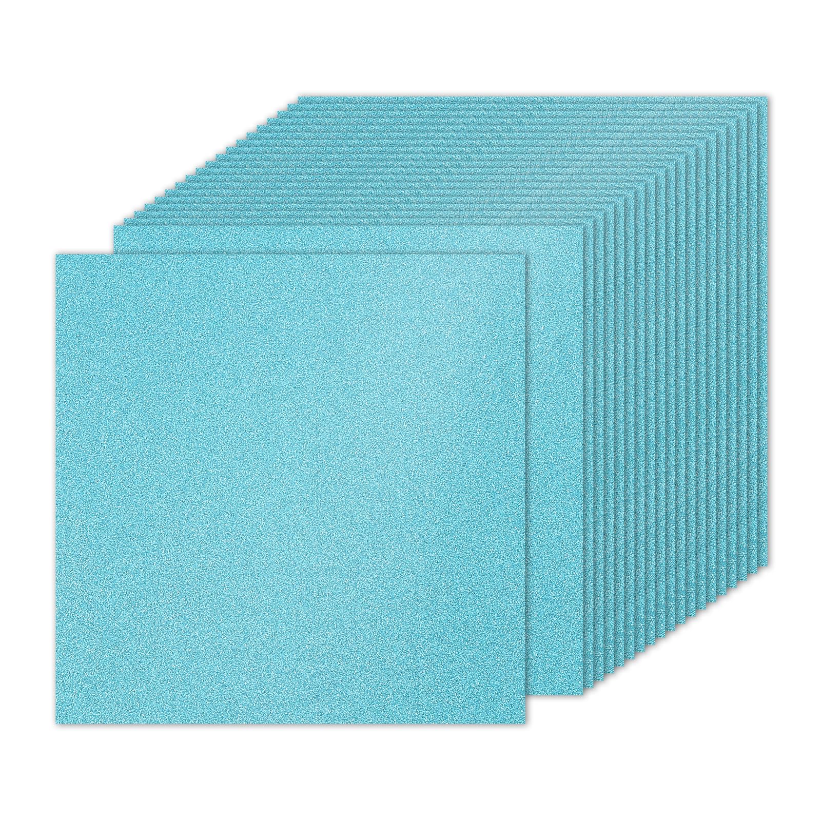 PATIKIL 20 Sheets Light Blue Glitter Cardstock 10 x 10 in