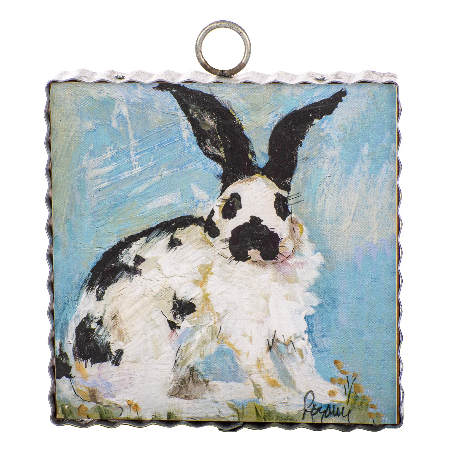 Buy The Round Top Collection Rozie Checkersmith Rabbit Sign Wood