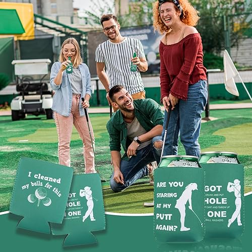 Miniatura 2 de Enfriador de latas de cerveza de golf, paquete de 12 fundas para latas de despedida de soltero, de neopreno, para bebidas, suministros de