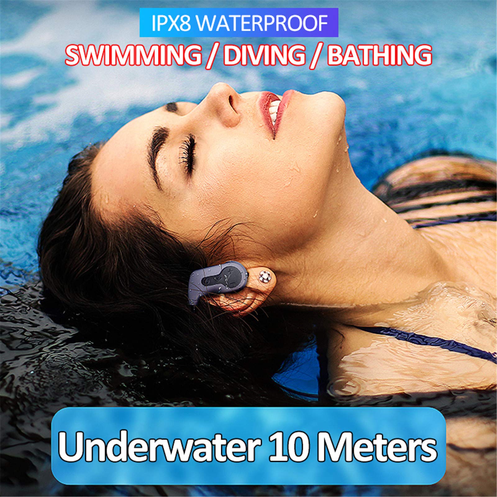 2 w 1 przewodnictwo kości słuchawki Bluetooth 5.0 IP68 wodoodporny odtwarzacz MP3 16 g pamięć zestaw słuchawkowy do pływania na zewnątrz sportowe słuchawki HiFi (czarny)