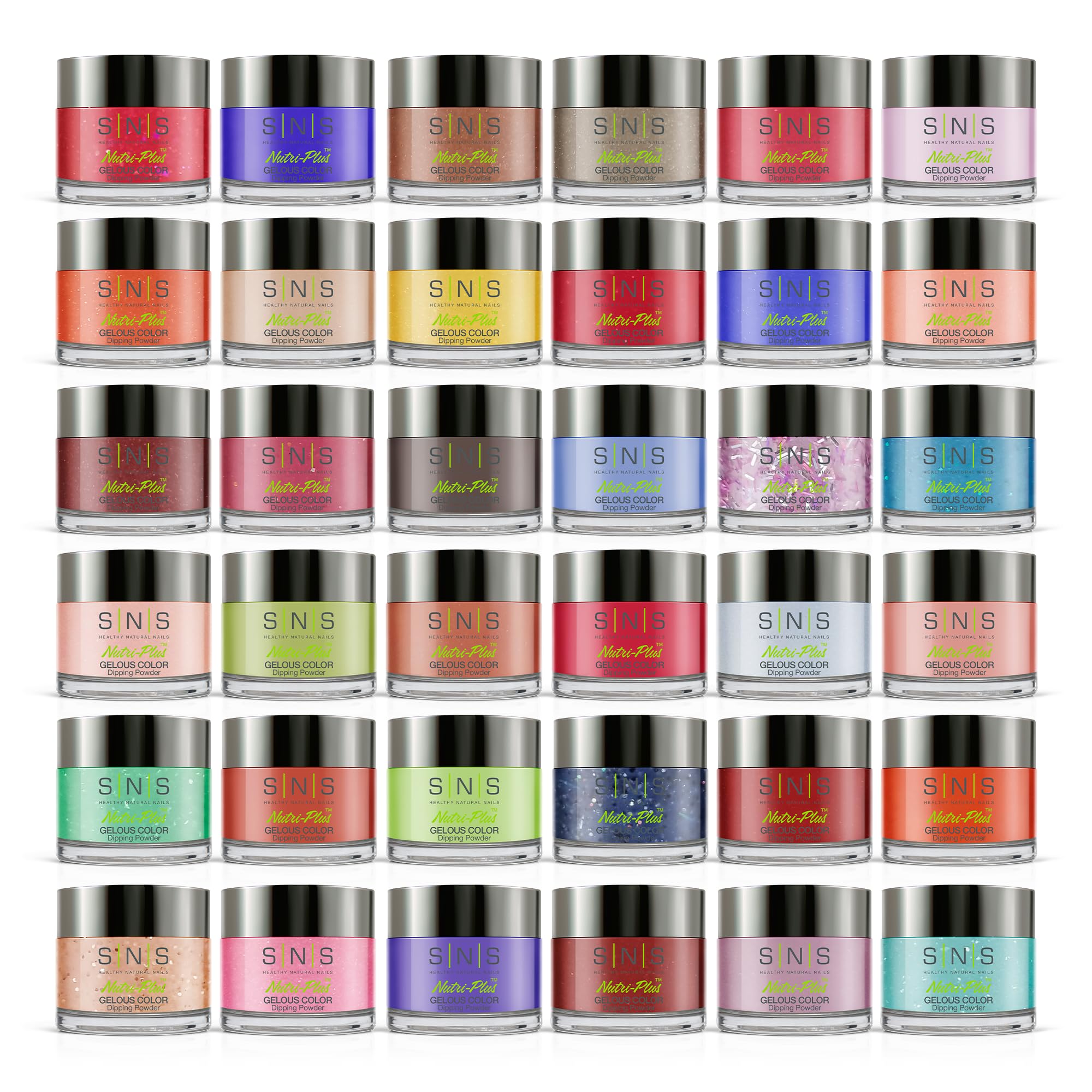SNS Nails Dip Powder Kit, Gelous Color Dipping Powder Set - Blooming Meadow Master 36-Piece Set - Long-Lasting Acrylic Nail Color & Polish Lasts 14 Days - Odor-Free & No UV Lamp - 1oz