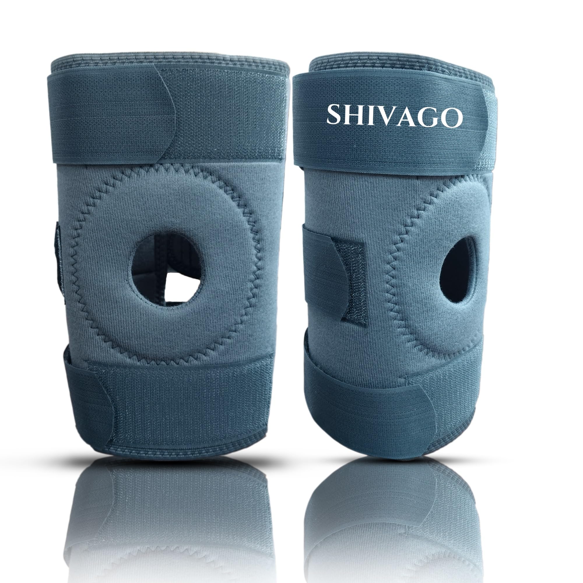 SHIVAGO Knee Support Open Patella Fully Adjustable Brace, Knee Cap Open Patella Support For Knee Pain, Activities, Arthritis, & Protection For Men & Women, Exclusive GREY Color Pack of 2 Pieces (B0DG2Q6HXN) Amazon Price History, Amazon Price Tracker