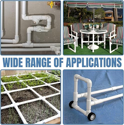 Miniatura 83 de Paquete de 12 accesorios de tubería de PVC de 3/4 pulgadas de 90 grados, conectores de tubería de PVC de grado recto de 2 vías para muebles, 2 vías