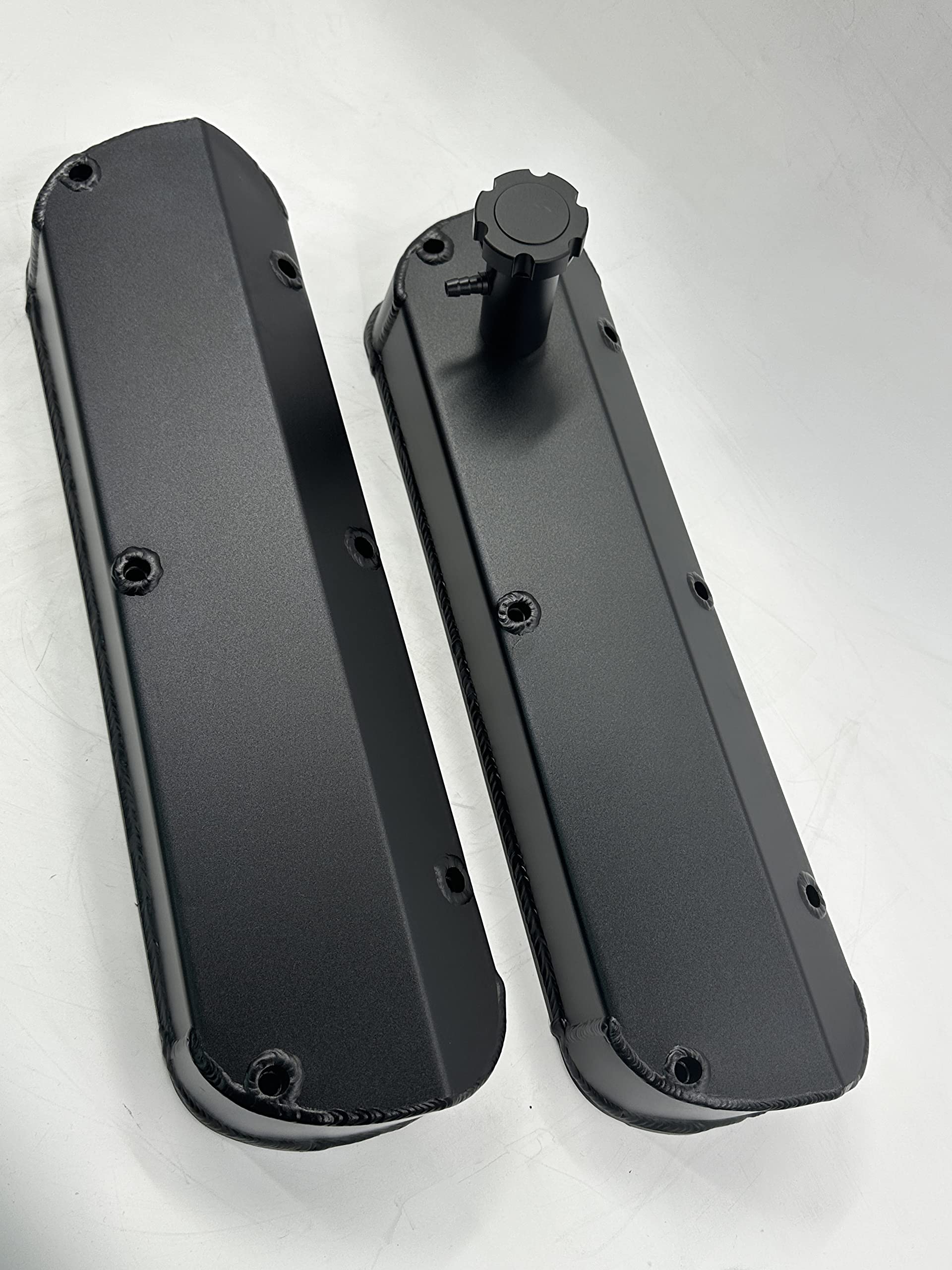 Ford Performance 302-100: Stamped Steel Tall Valve Covers For Small Block Ford 289-302-351W In Chrome Finish With Black Ford Mustang Emblem - Foto 4