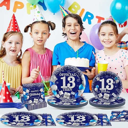 Miniatura 294 de gisgfim 96 piezas de suministros de fiesta de cumpleaños de pollo, platos de papel, servilletas de fiesta temática de pollo, decoraciones