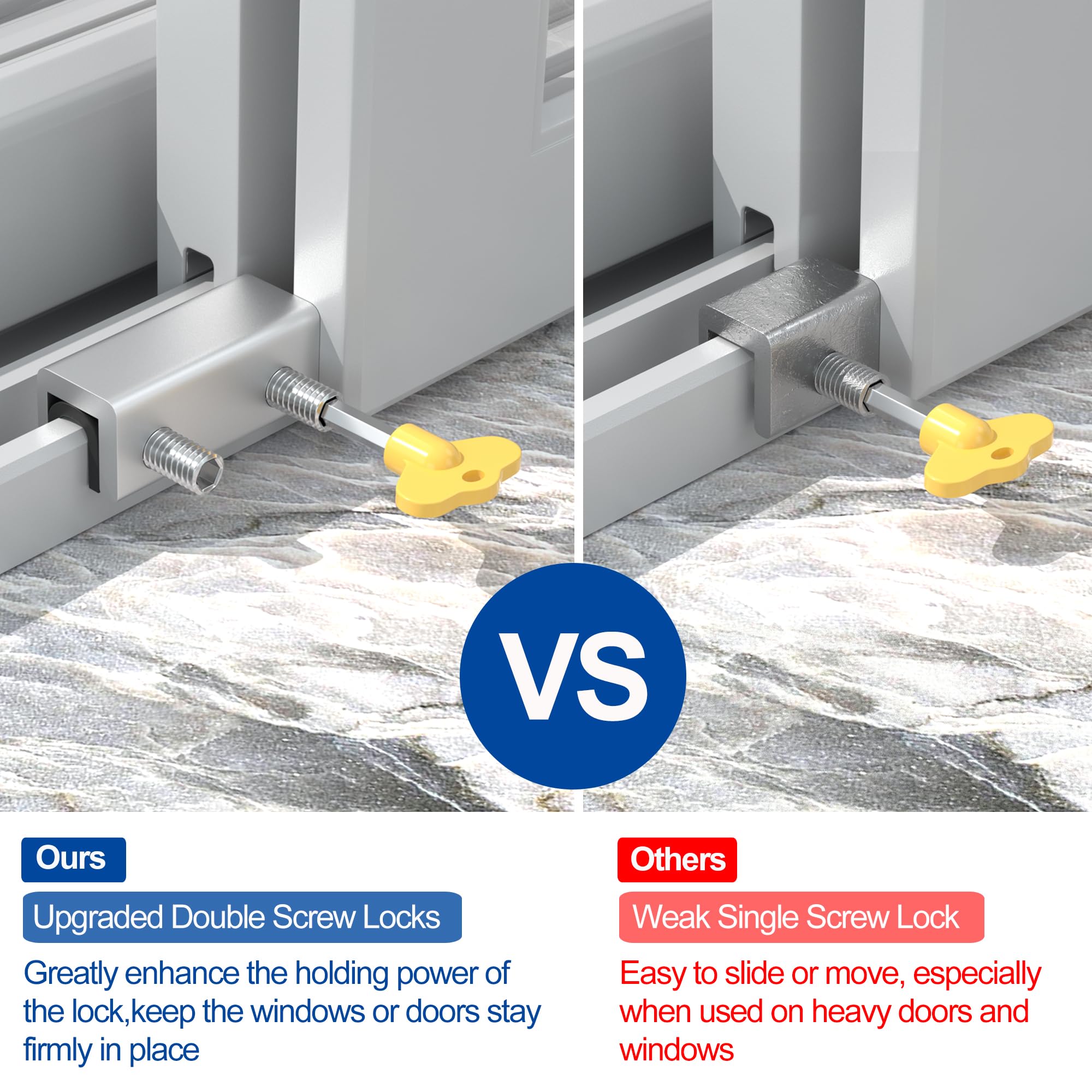 Snapklik.com : 8 Sets Sliding Window Locks,Aluminum Security Door ...