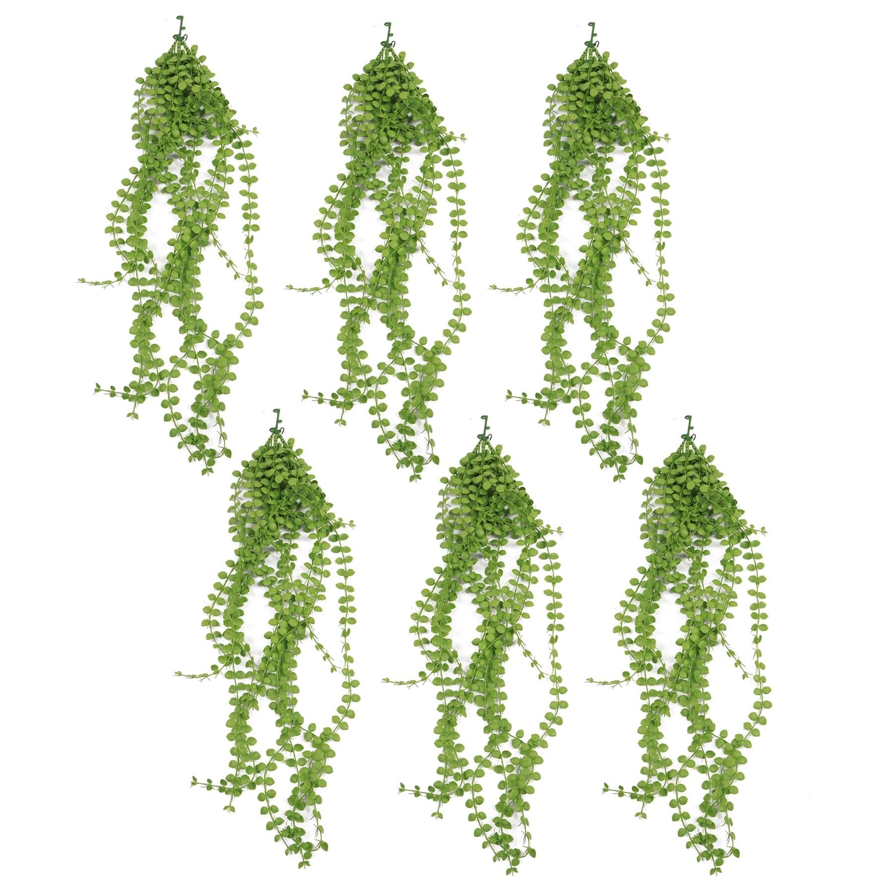 Leaf Artificial Hanging Plants Multipacks Fire Resistant UV Resistant, 6 X 92cm Pearl String