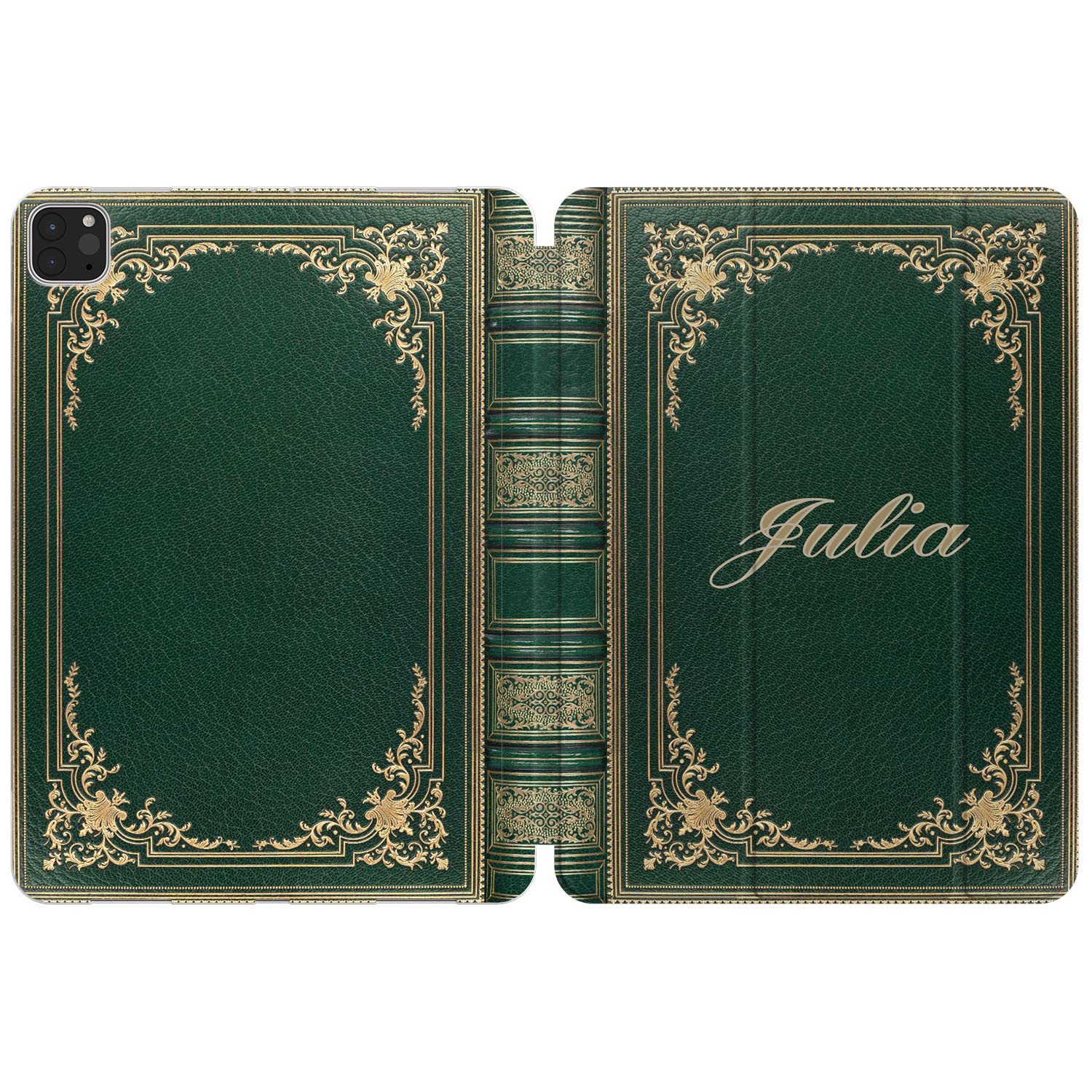 CavkaCase Compatible with iPad Pro 13 inch 2024 2022 2020 12.9 11 10.9 Air 6 5 4 3 2 10.2 9th 8th 7th Gen Mini Bookish Durable Old Gold Book Cover Antique Auto Wake/Sleep Elegant Lightweight Vintage