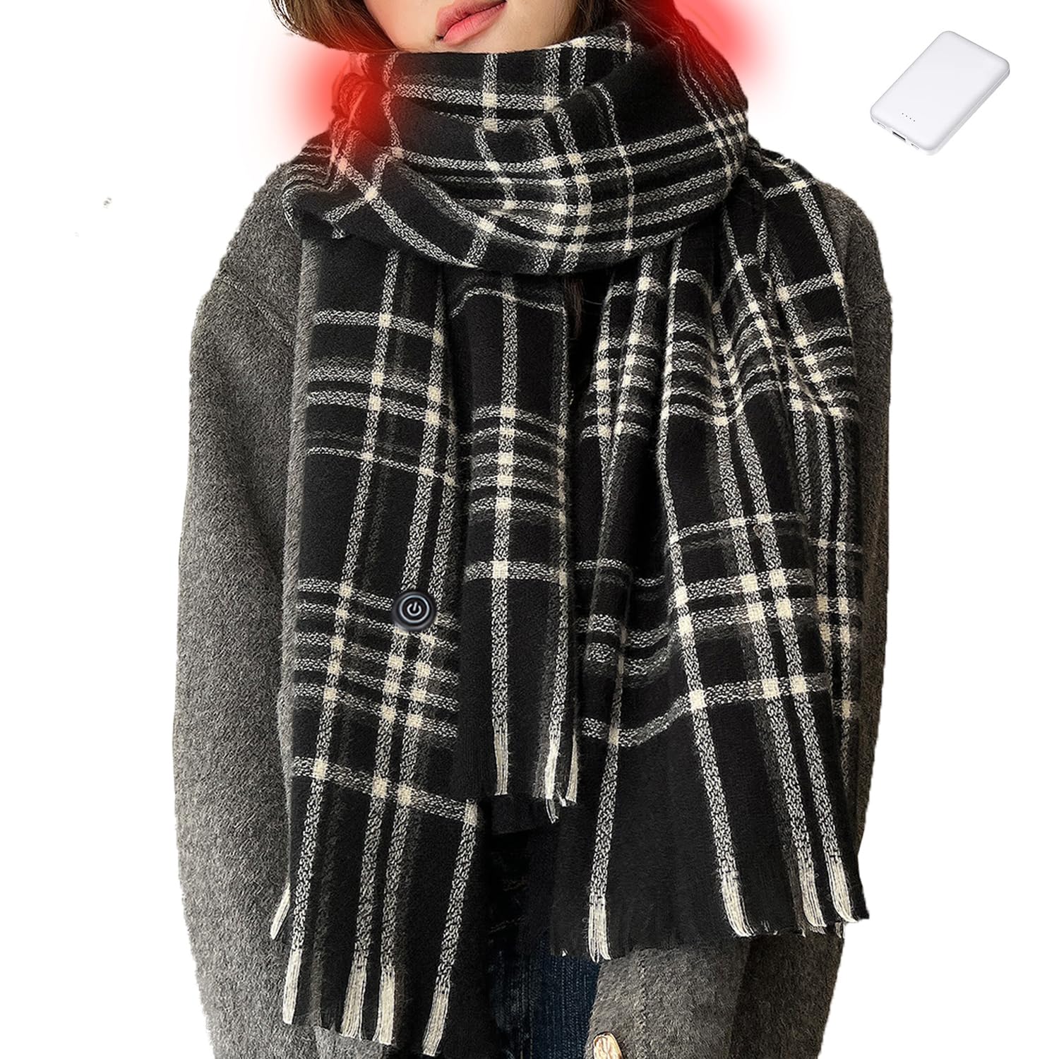 ZorvixHeated Scarf for Women and Men With Portable Rechargeable Battery, Electric Neck Scarf for Cold Weather Winter