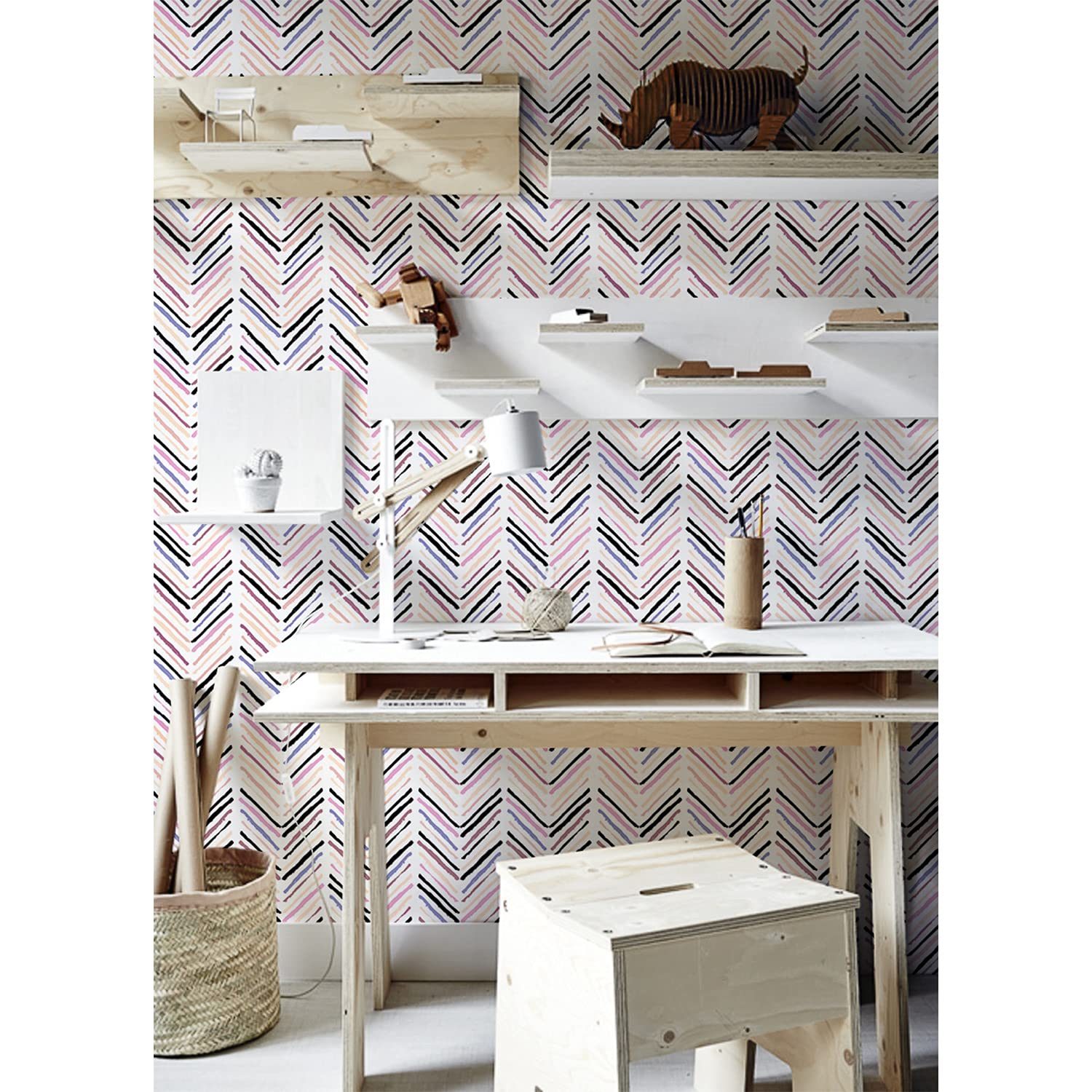 Fotomurale herringbone escandinavo 360x250 cm de TNT papel pintado decorativo autoadhesivo