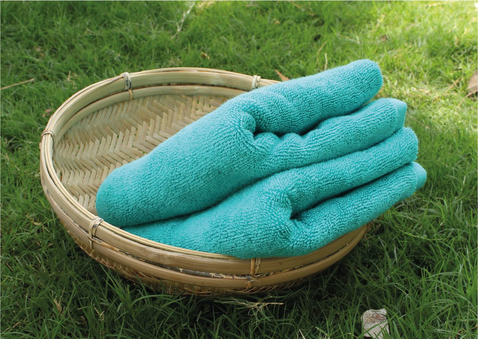 HEELIUM Bamboo Hand Towel | Ultra Absorbent & Anti-Bacterial | 3X Softer Than Cotton Towels | 65 X 40 cm - 600 GSM | Pack of 2 - Teal, White 3