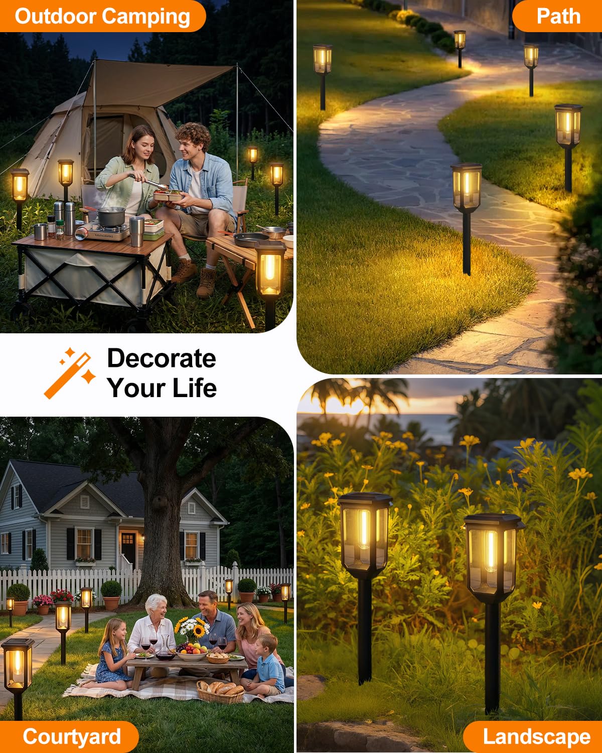 Tenmiro Solar Pathway Lights Outdoor 8 Pack, Bright Solar Garden Lights view 8