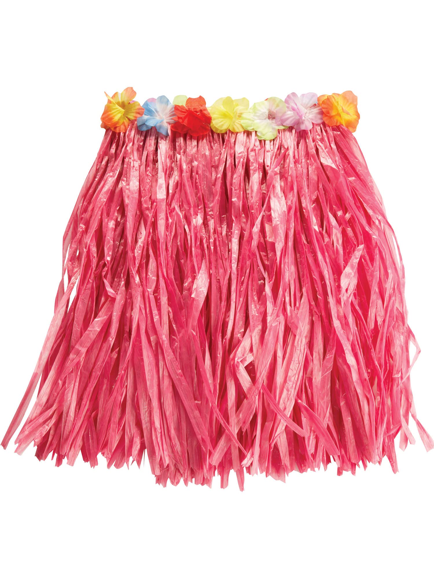 Rubie´s Oficial Adultos de la Hawaiana Falda de Hierba con Flores, 50 cm, Color Rosa, Talla única