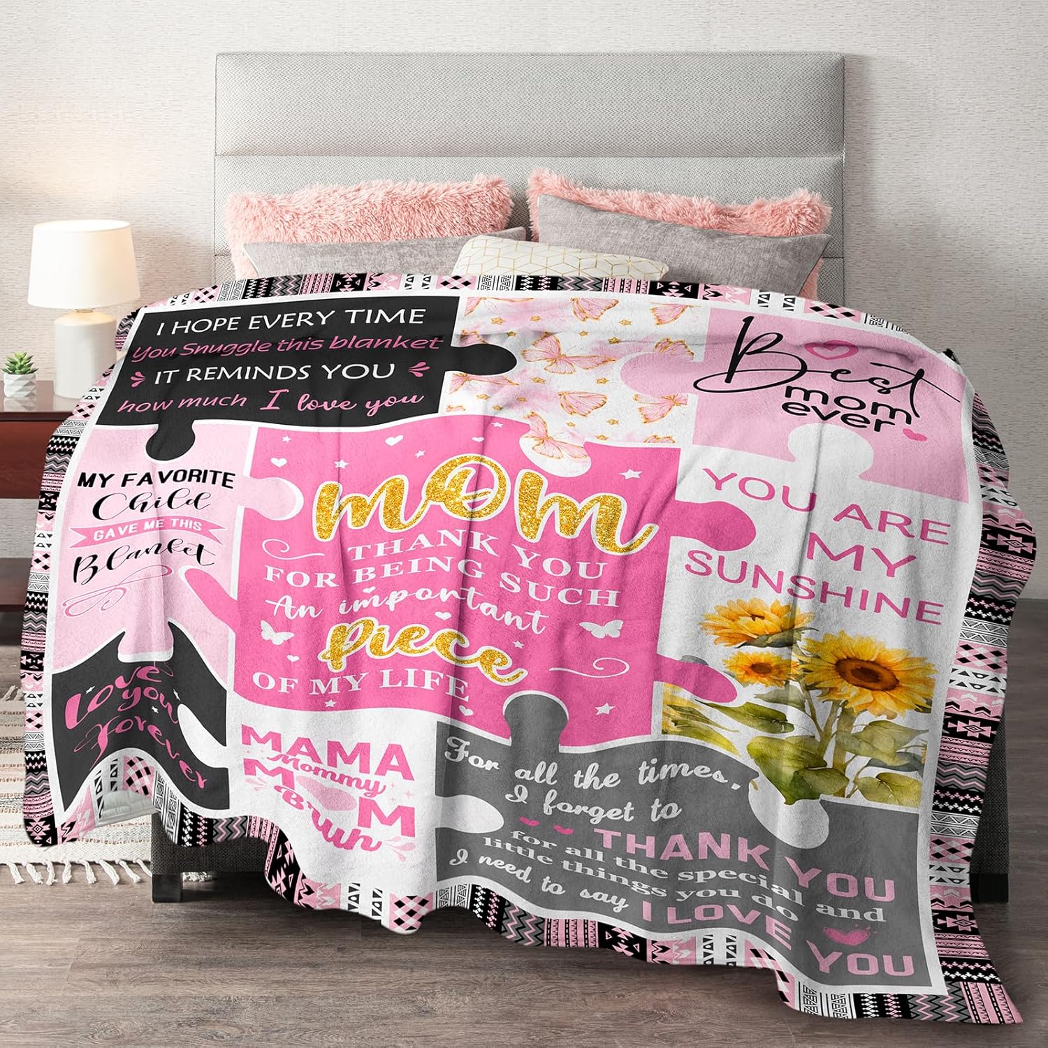 Gifts for Mom from Daughter Son - Mom Gifts for Birthday Mothers Day Valentines Day Christmas - Mothers Gift Ideas - 60"x50" Soft Flannel Blanket Anniversary Romantic Gift for Her Mama - Image 4