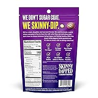 Vista 2 de SkinnyDipped Super Dark Chocolate + Sea Salt - Almendras de chocolate superoscuro y sal marina, aperitivo saludable, vegano, proteínas vegetales