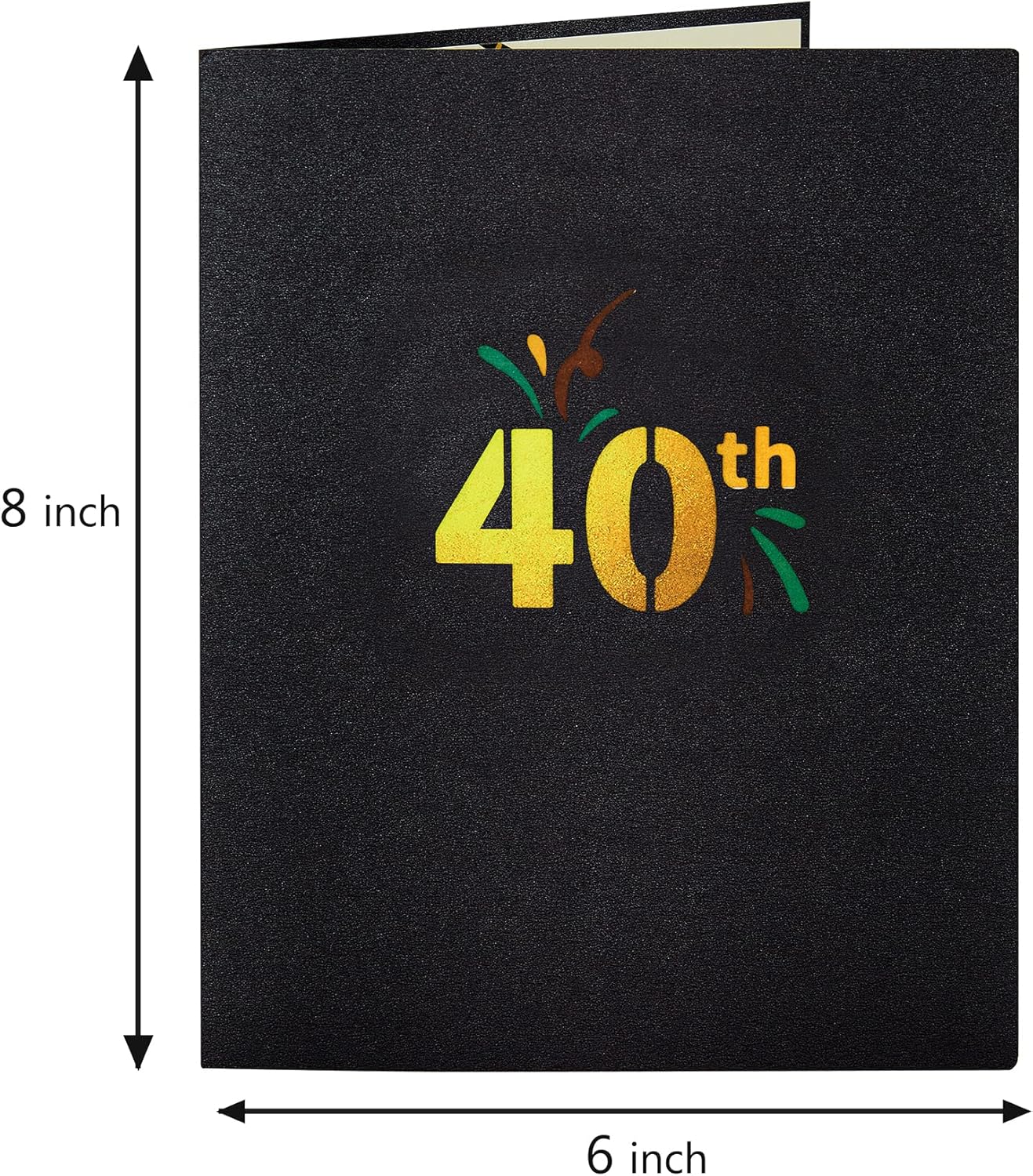 HOMANGA Happy 40th Birthday Pop Up Card, 40th Birthday Card with Note and Envelope, 40th Birthdays Gifts for Husband, Wife, Men, Women, 40 Years 3D Pop Up Birthday's Greeting Card 6" x 8" - Image 2