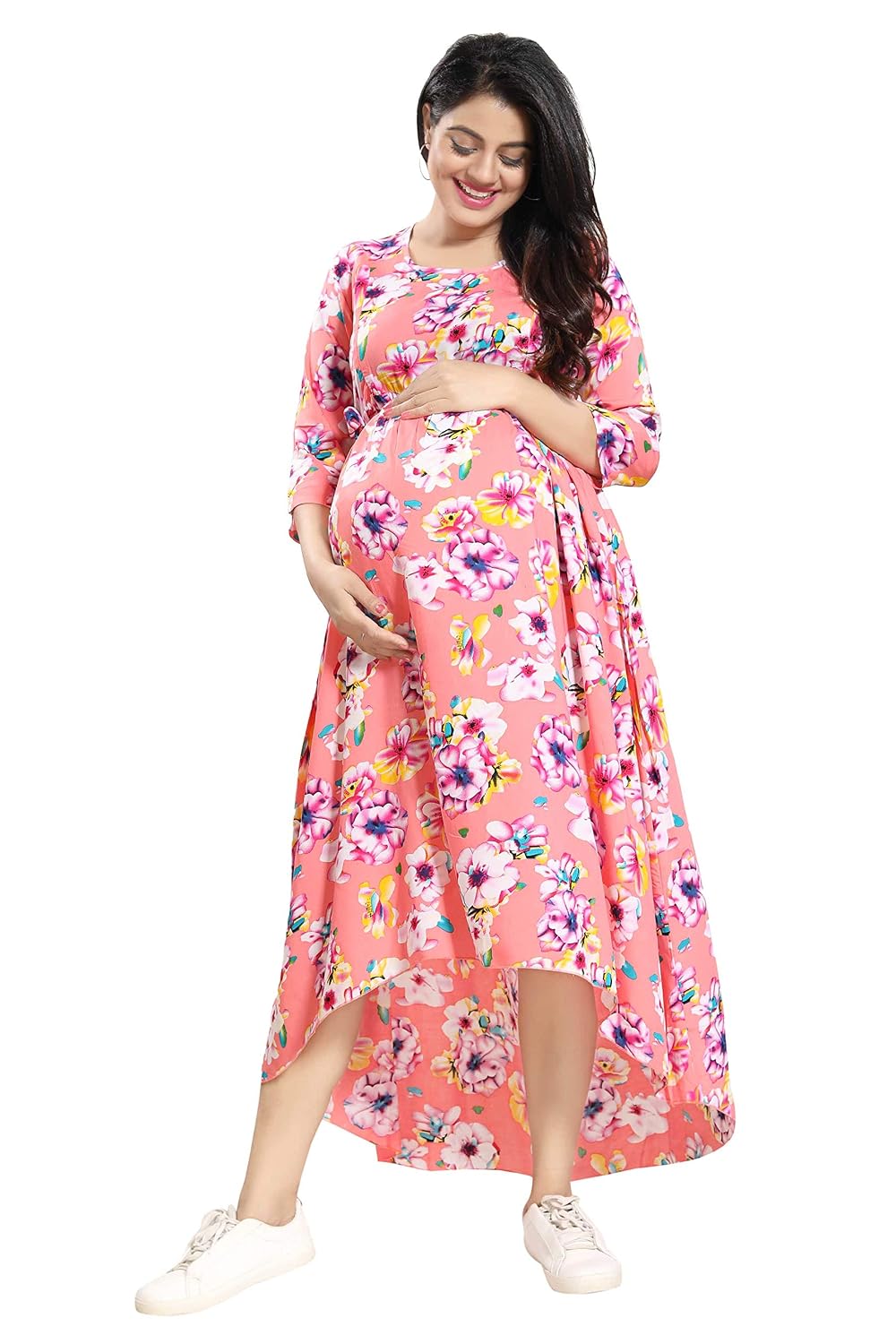 MAMMA'S MATERNITY Rayon Printed Maternity Dress | Women Feeding Dress | Nursing Western Dress | Stylish Convenience for Pr...