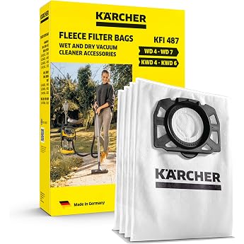 K rcher Original Fleece Filter Bags KFI 487 Pack of 4 3-Ply