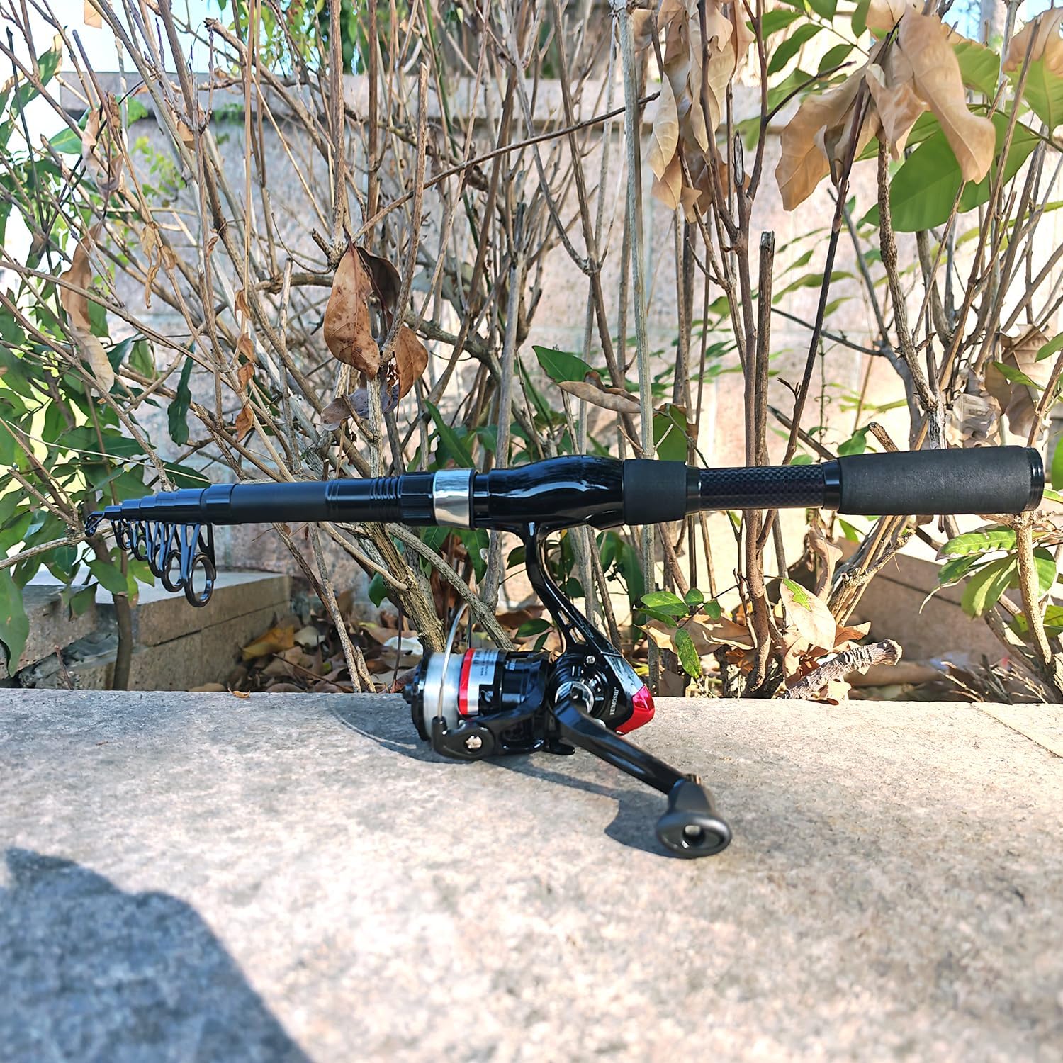 Telescopic Fishing Pole Combo, 2PCS 6.89ft Carbon Fiber Fishing Rods Spinning Reels Set，Full Kit with Fishing Pliers Lures and Carrier Bag for Travel Saltwater Freshwater - Image 3