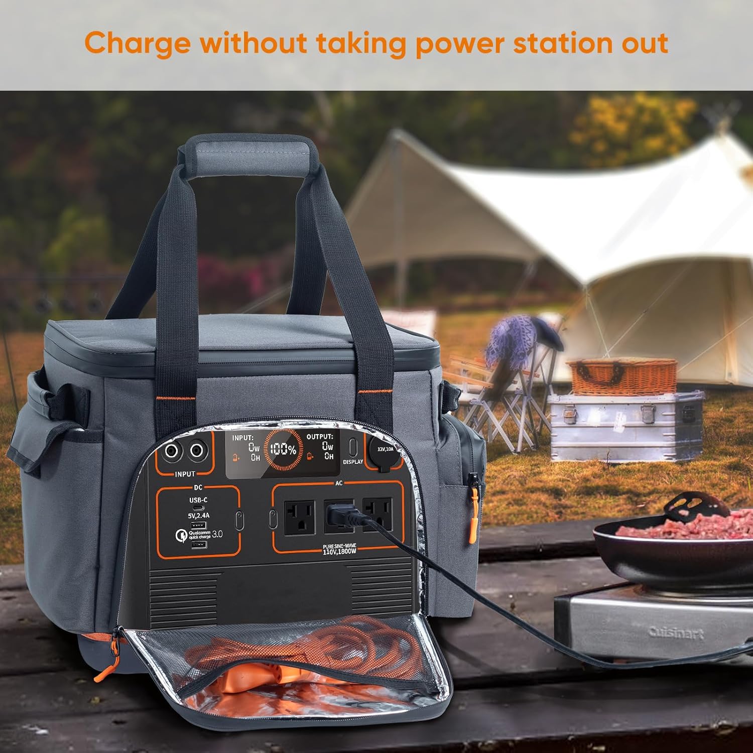 Travel Carrying Case Compatible with Jackery Explorer 1500, Portable Power Station Storage Case with Water- proof Bottom and Pocket for Jackery Accessories Solar Generator, Storage Bag Only