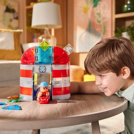 MAGNA-TILES Lighthouse Rescue 26-Piece Magnetic Construction Set, The Original Magnetic Building Brand