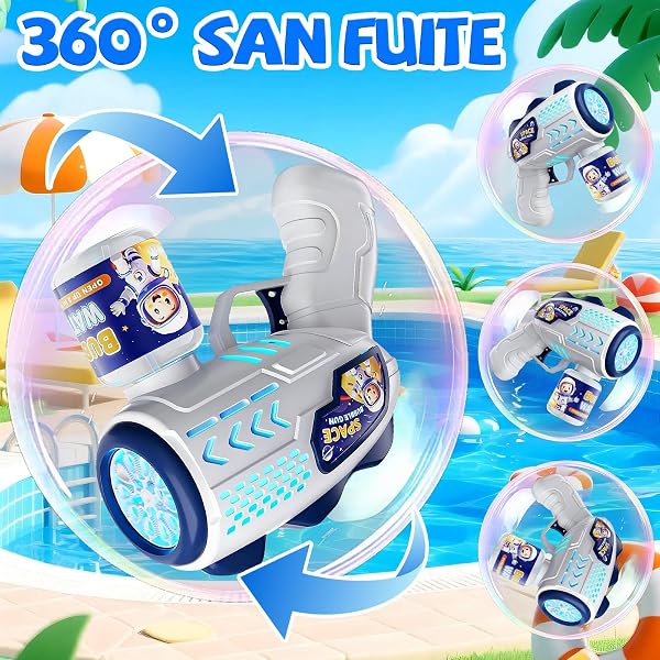 Automatic Bubble Machine, LED Bubble Guns for Kids with 1 Bottles 100ML Bubble Liquid, Outdoor Toys, Kids Wedding and Easter Party Gifts - 2