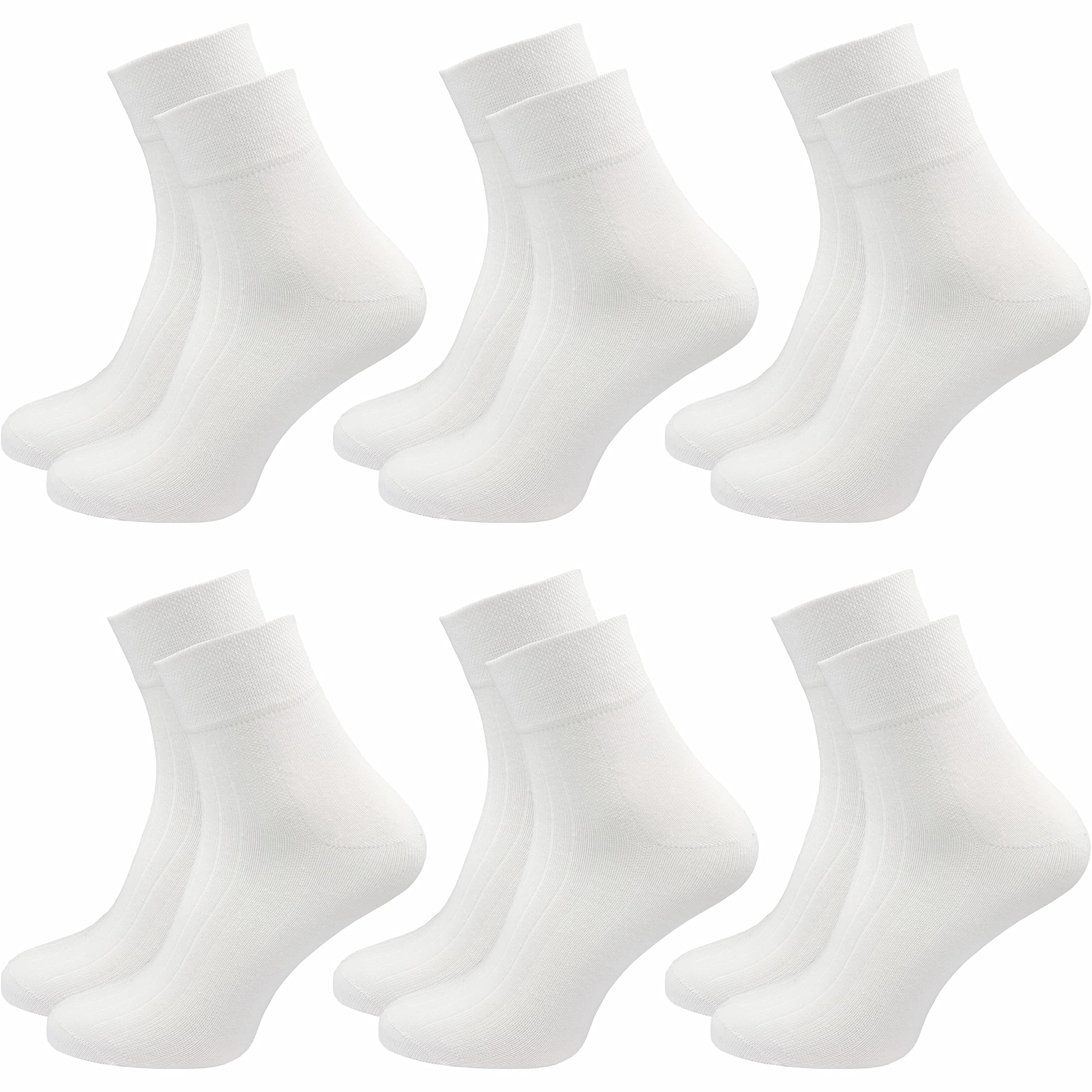 GAWILO Chaussettes De Sport Pour Femme En 100 % Pur Coton (6 Paires | 10 Paires) | Chaussettes Courtes Sans Couture Pressante Sur Les Orteils, Blanc | 10 Paires, 39-42 EU