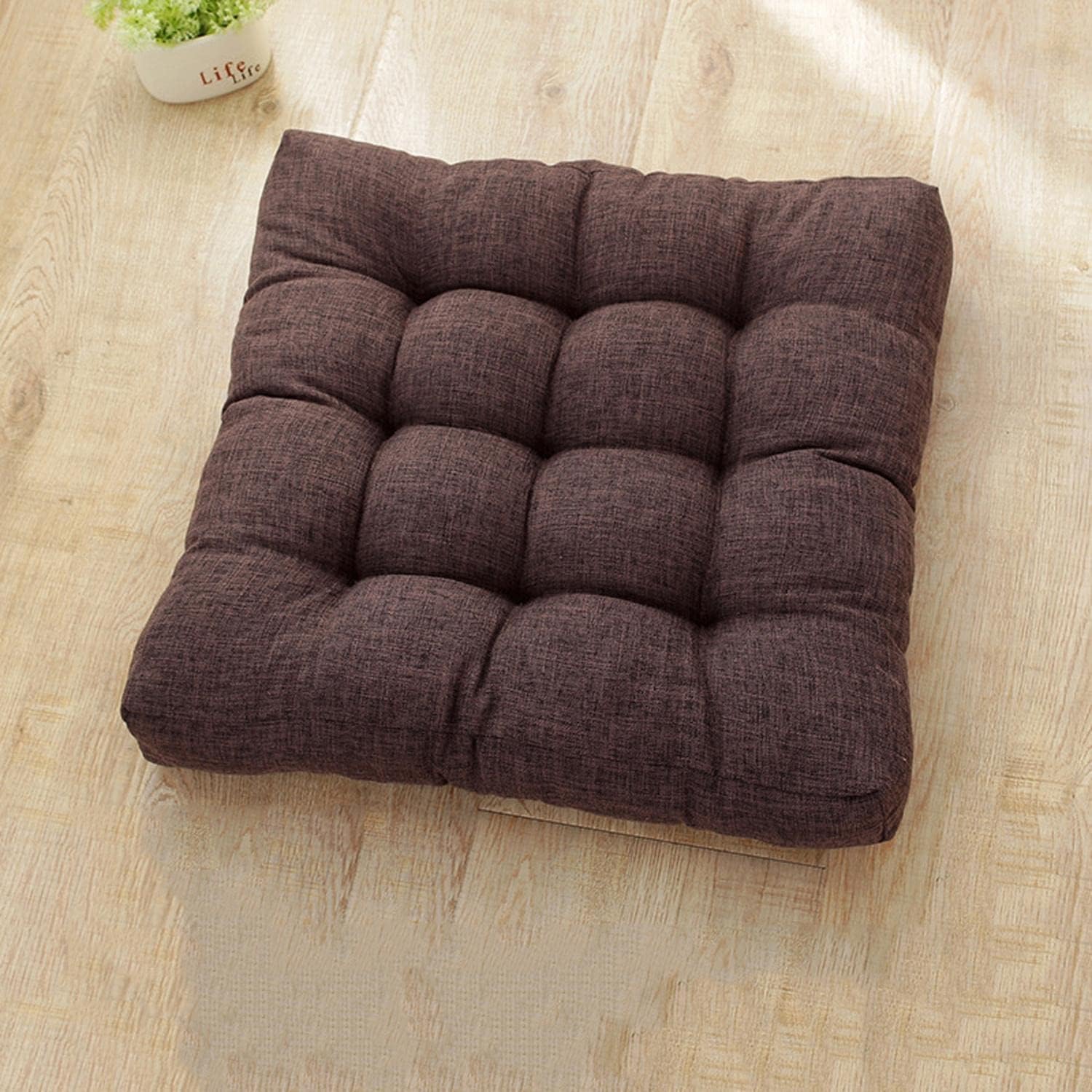 WanJing Chair Pad for Office Home Soft Thick Chair Cushion 21x21x3inch Square Durable Seat Cushion for Dining Kitchen Chairs, Office Chairs, Hardwood Floors,Set of 2,Coffee