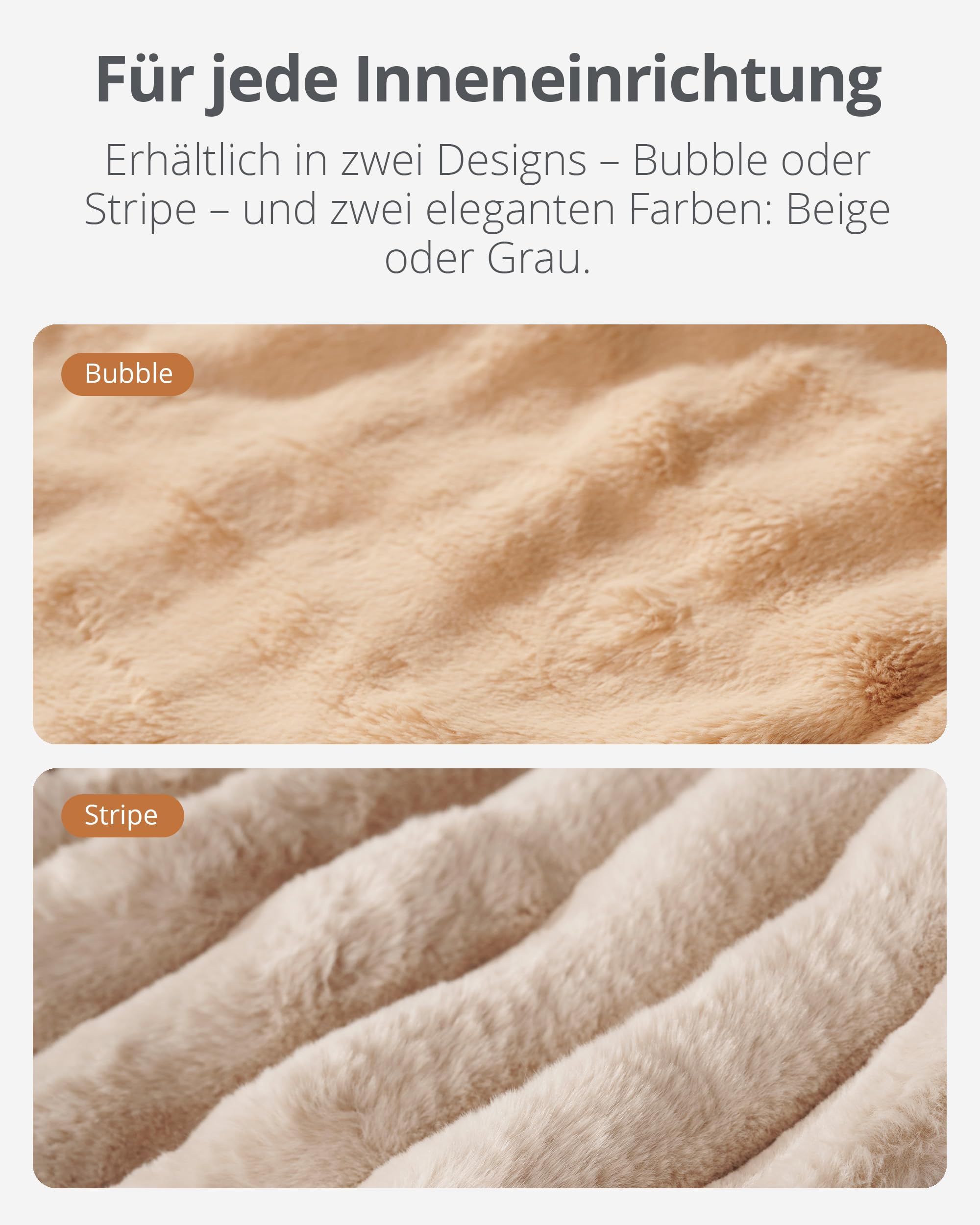 Duux Yentl Bubble Elektrische Wärmedecke – 200x200 cm – Extra Weich – 9 Heizstufen & Timer – Waschbar – Überhitzungsschutz – Energiesparend – Grau