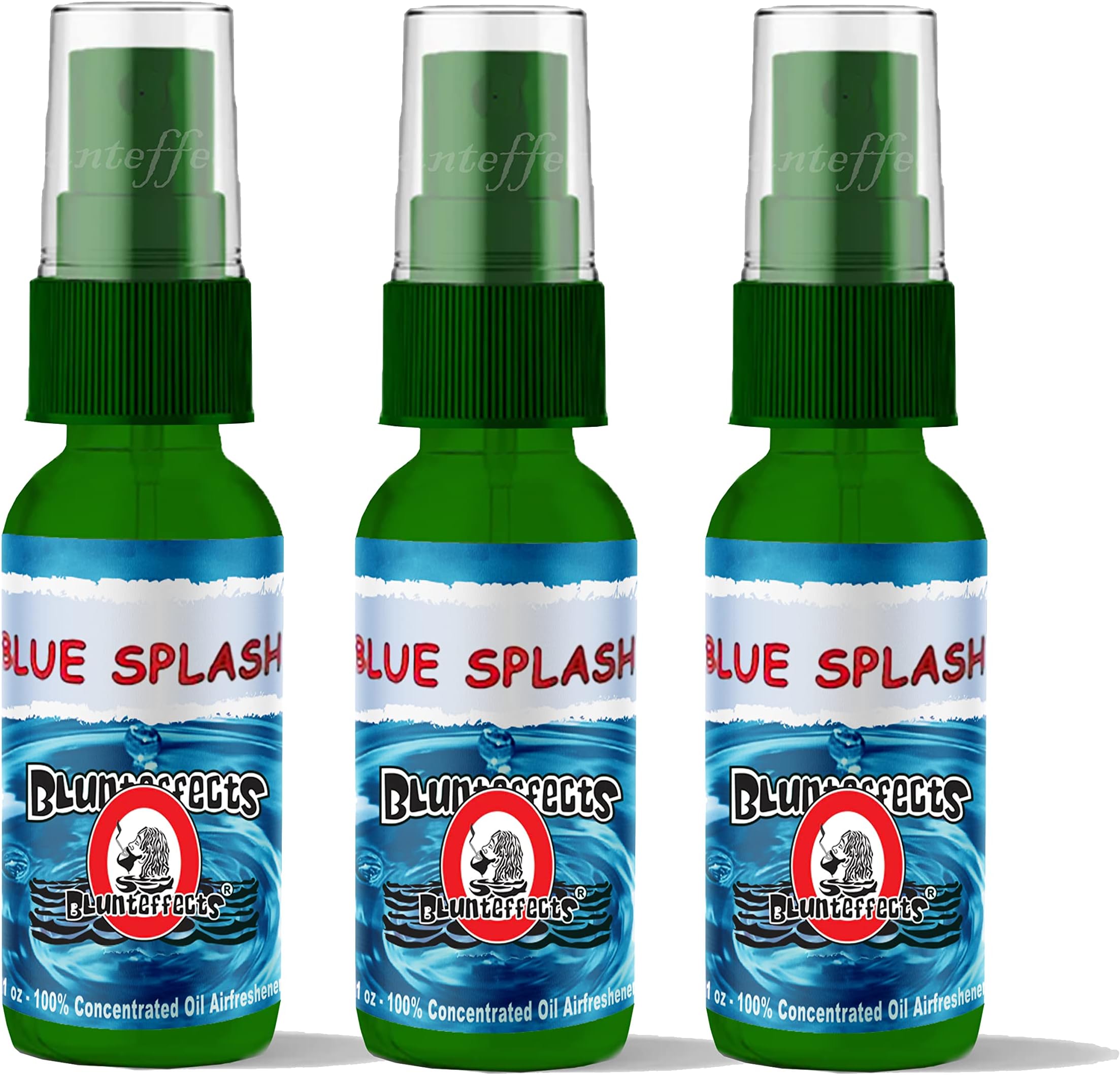 Blunt Effects 100% concentrated Air Freshener Car/Home Oder Neutralizing Spray (3 Pack) [Choose The Scent] (Blue Splash)