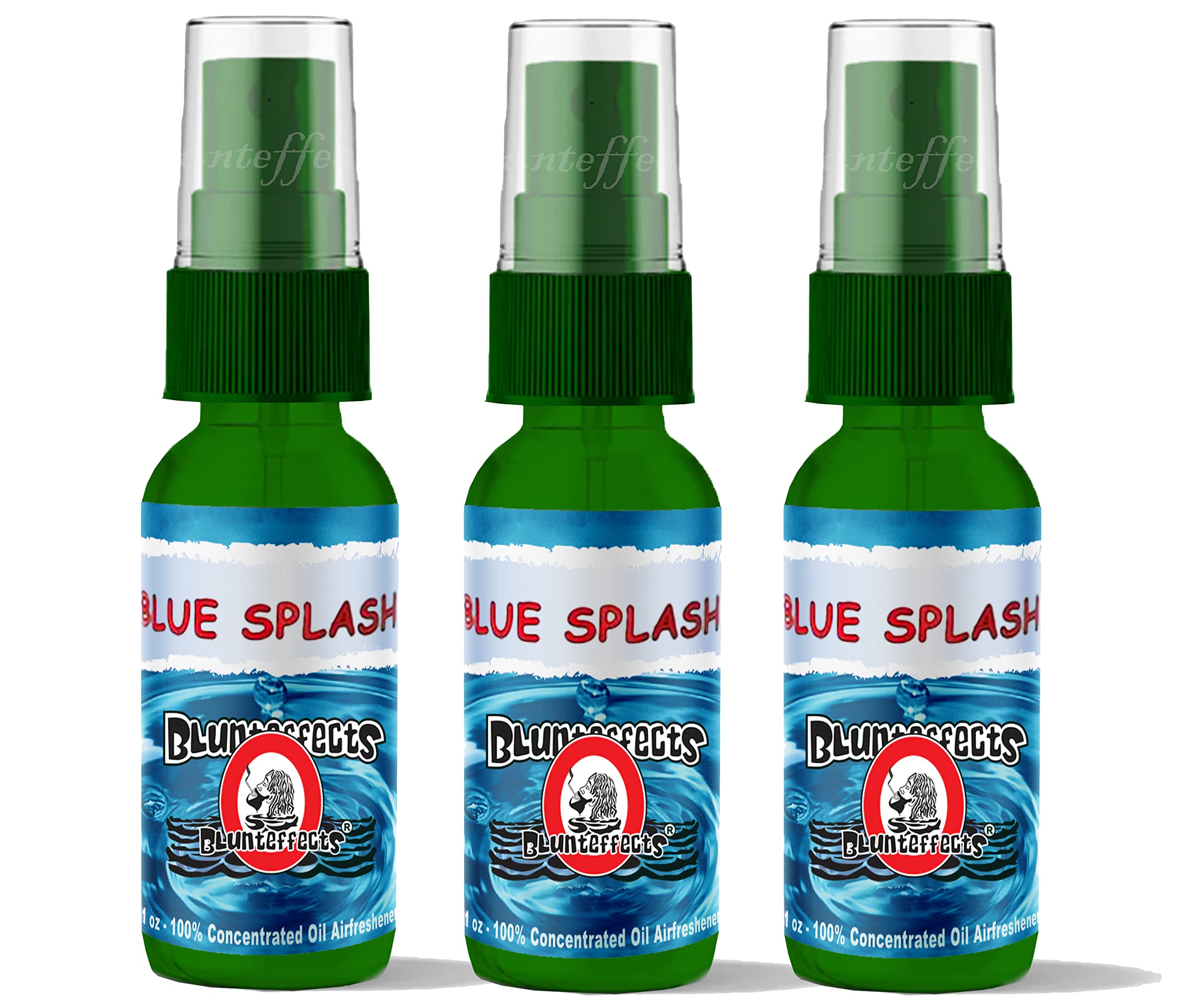 BlunteffectsBlunt Effects 100% concentrated Air Freshener Car/Home Oder Neutralizing Spray (3 Pack) [Choose The Scent] (Blue Splash)