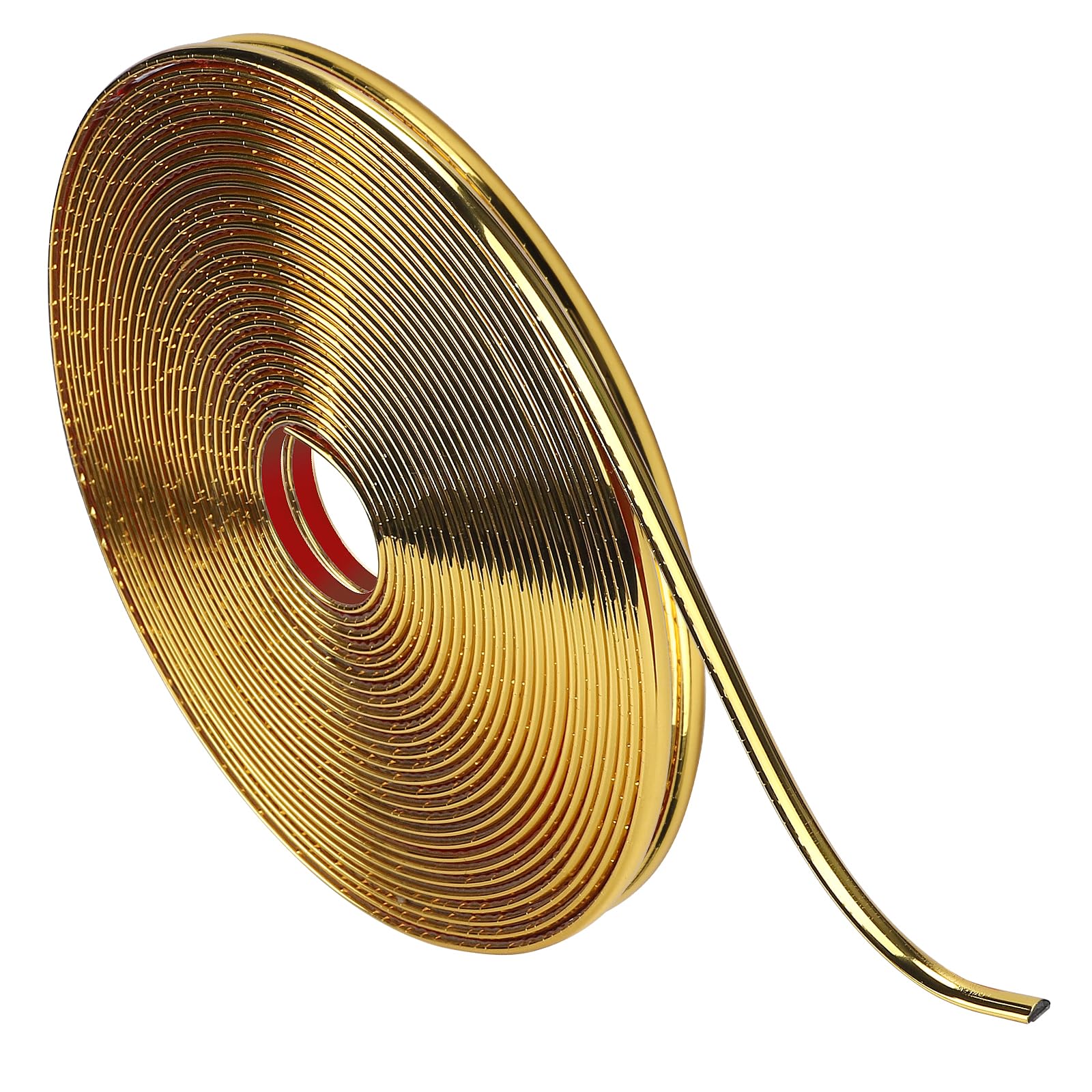 efuturetime 20m Moldura Autoadhesiva Flexible Oro, 8mm de Ancho, Molduras Lustroso Estrecha Decorativas Pared, para Bordes de Azulejos, Bordes de Marcos de Cuadros, Bordes de Armarios | Estrecho, brillante, listón decorativo para bordes de azulejos, borde
